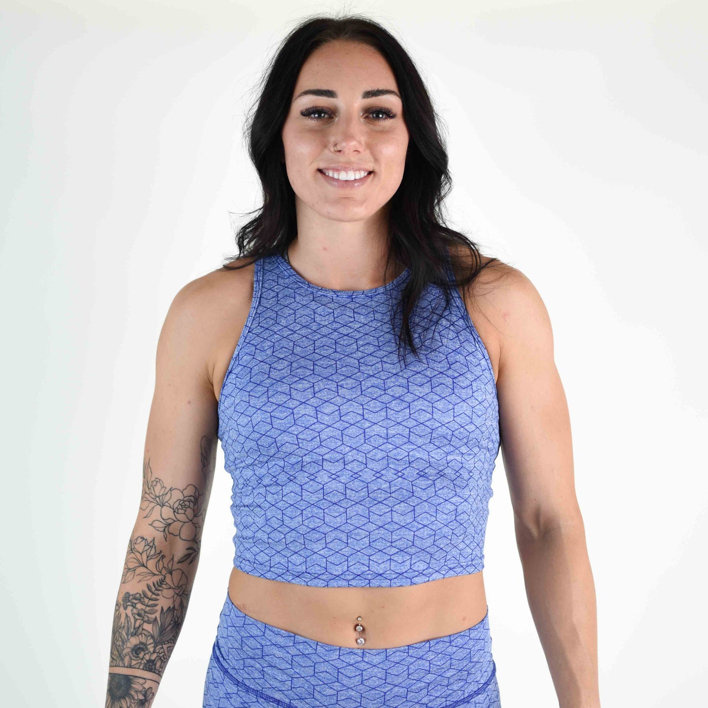 FLEO - Tempo Crop Tank - Fitted - Tank - heather-royal-2_025f5cfa-3a1e-40af-ae4b-eece707d37a5