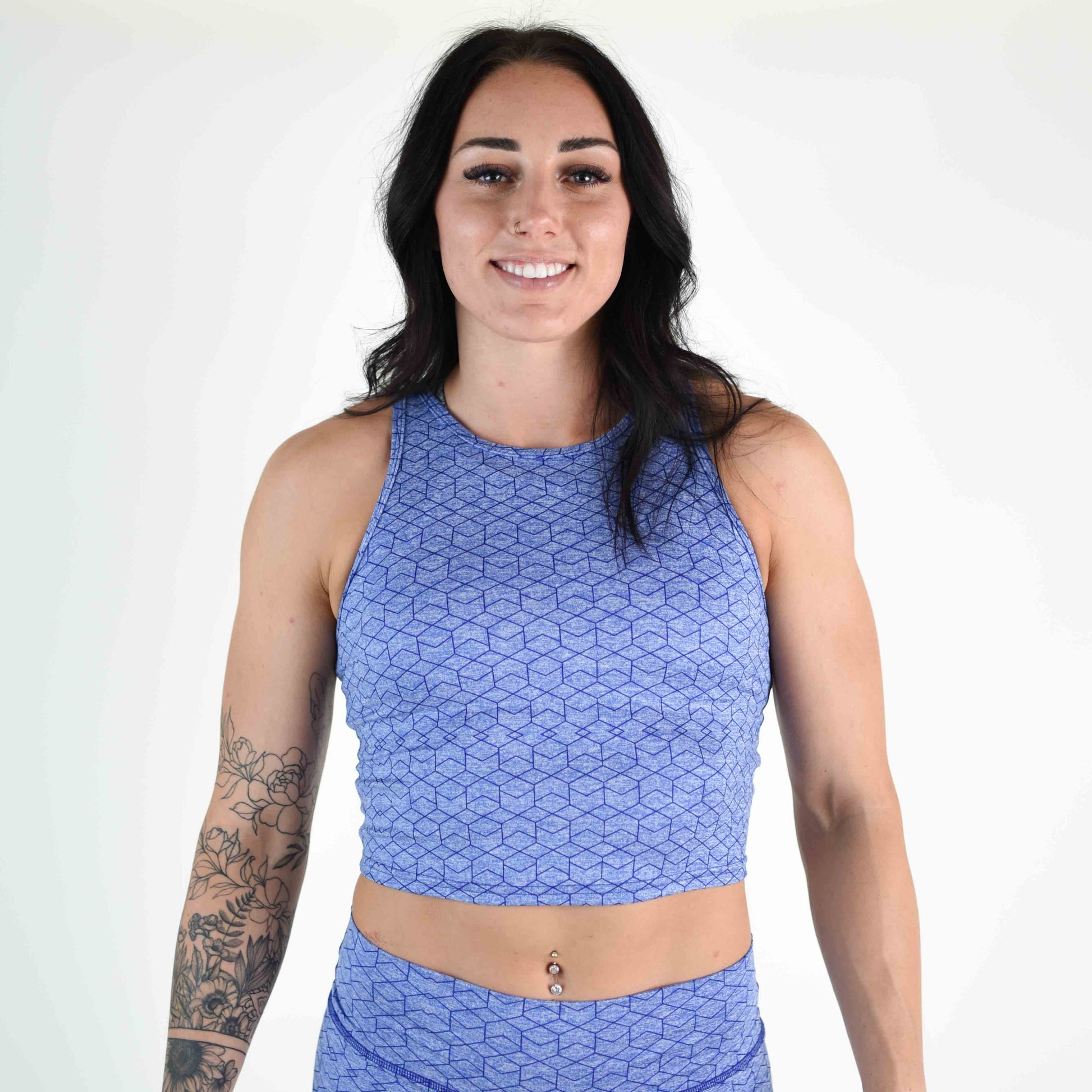 FLEO - Tempo Crop Tank - Fitted - Tank - heather-royal-2_025f5cfa-3a1e-40af-ae4b-eece707d37a5