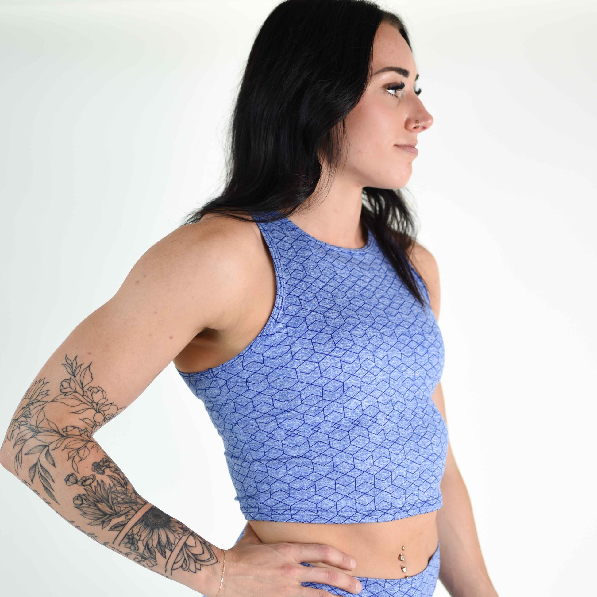 FLEO - Tempo Crop Tank - Fitted - Tank - heather-royal-3_d0af36cc-e213-4138-ac8a-104dc2f96824