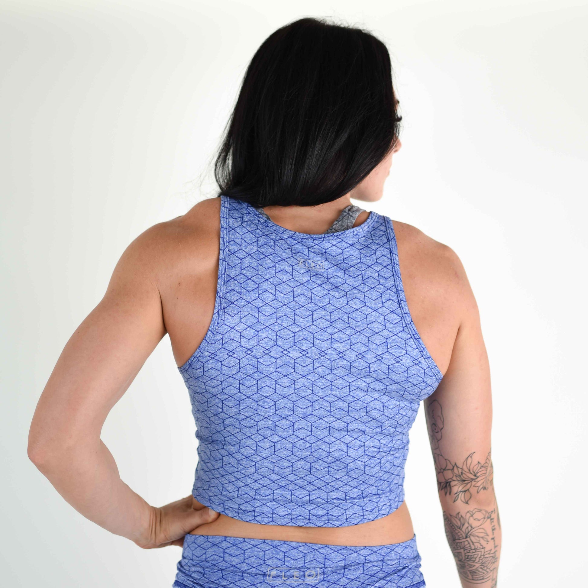 FLEO - Tempo Crop Tank - Fitted - Tank - heather-royal-4_6a6e782c-14e5-414b-8ce0-1c200ab1fddd