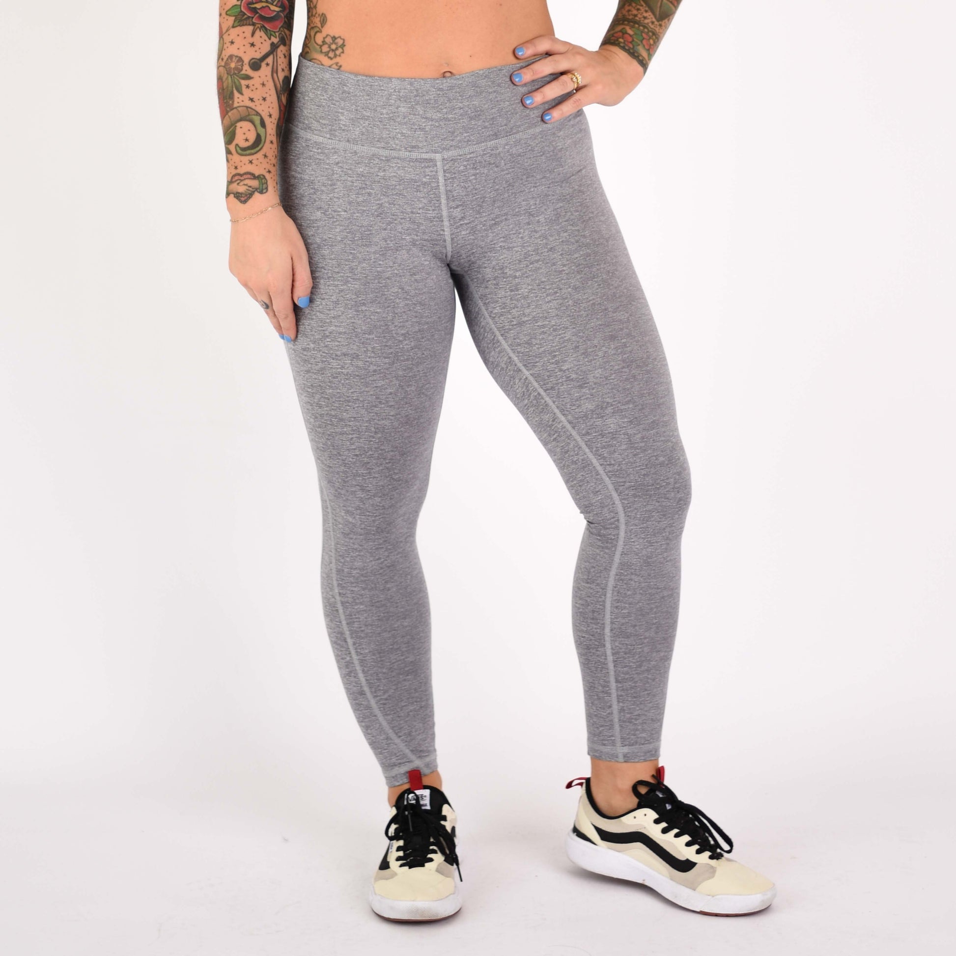FLEO - Apex Leggings 25" - Mid Rise - Leggings - heather-silver-1_a0eaae73-d637-4003-b65e-bf4f295e9c40
