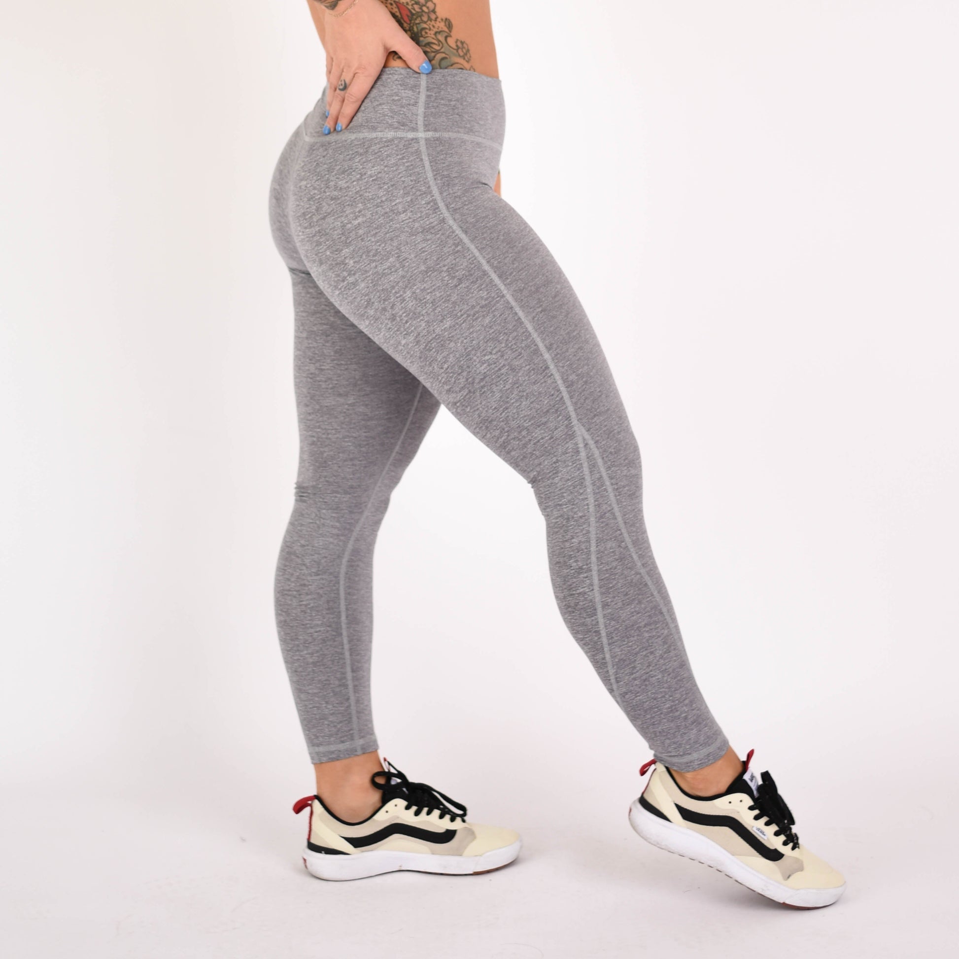 FLEO - Apex Leggings 25" - Mid Rise - Leggings - heather-silver-3_48cedb5a-e635-47a2-a6f5-6734669b278e