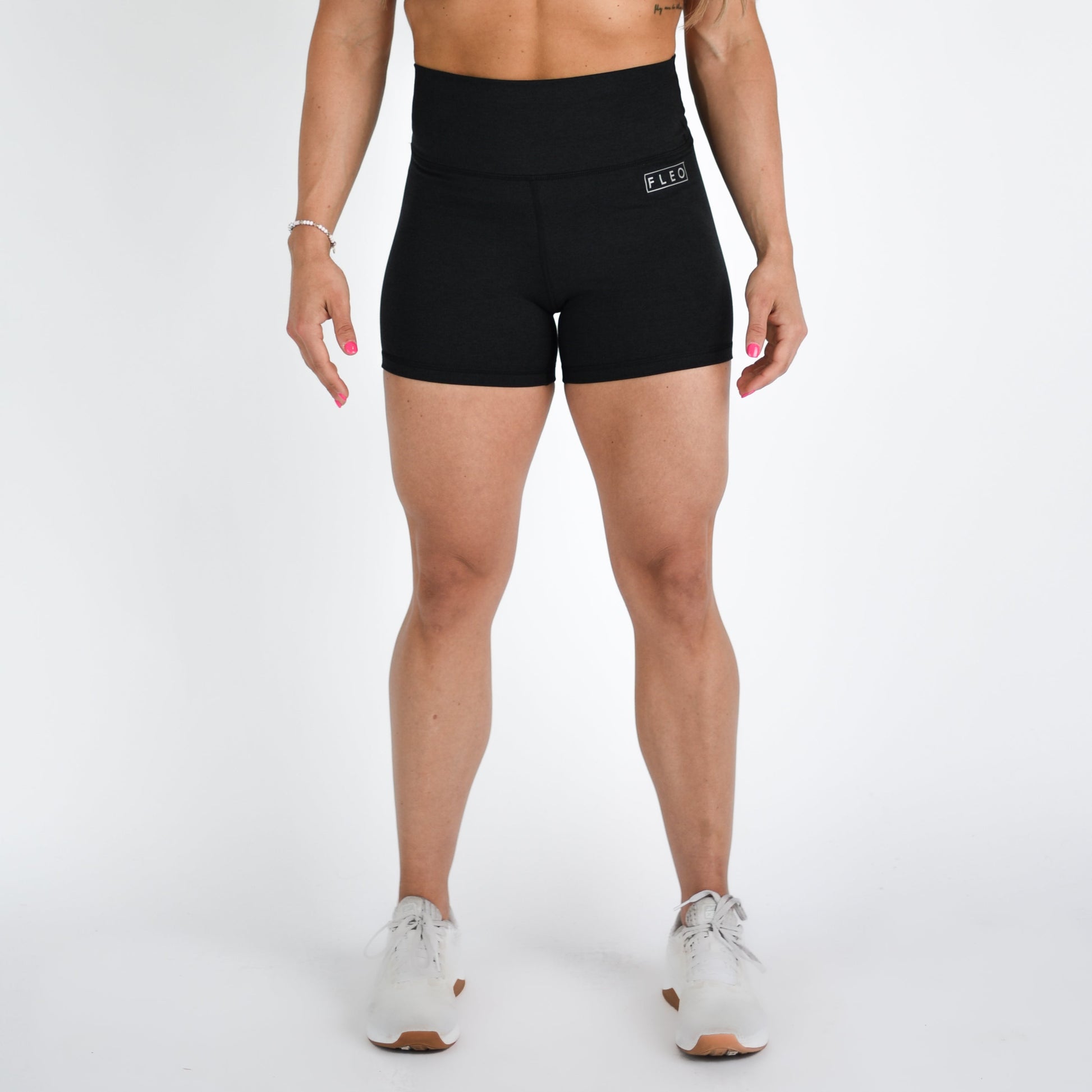FLEO - True High Contour Short 4" - Higher Rise - Shorts - heatherblack-1_7245a5bd-c525-4ea7-a1d4-4eddfdef51da