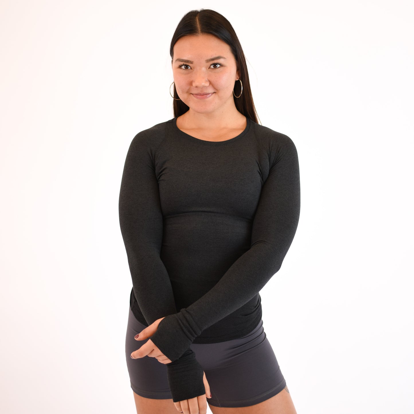 FLEO - Foundation Full Long Sleeve - Long Sleeve - heatherblack-2_b8b537b6-7634-4419-b06b-d351010ee6ba