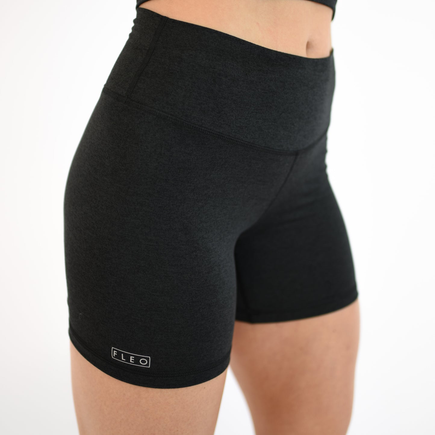 FLEO - Go Go Short 5" - High Rise - Shorts - heatherblack-3_4acd23d6-7713-4c24-97e7-a1bb7c85066c