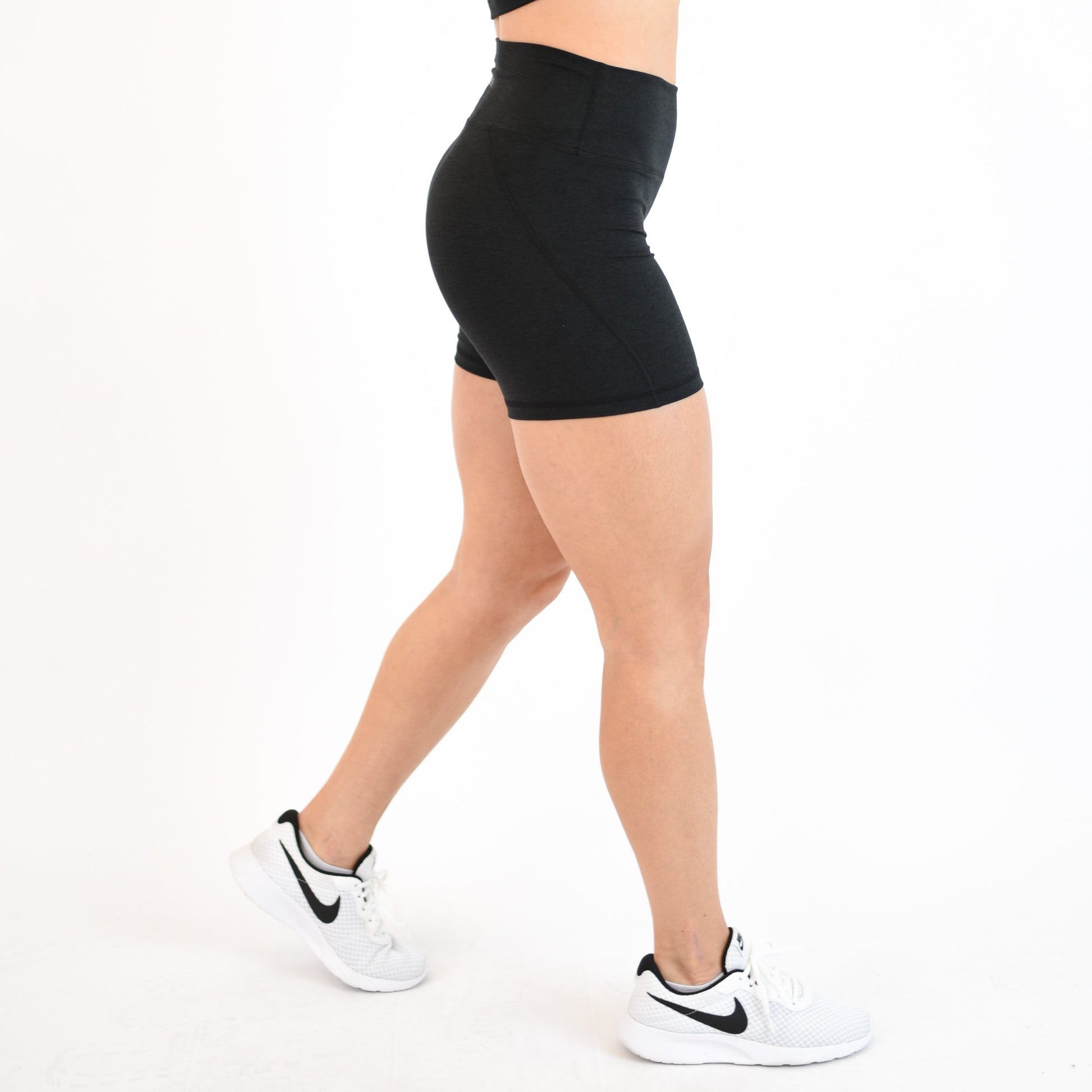 FLEO - Charge Short 5" - No Front Seam - Higher Rise - Shorts - heatherblack-3_d4b92b74-3936-4a85-8db6-b8dc8eeefe18