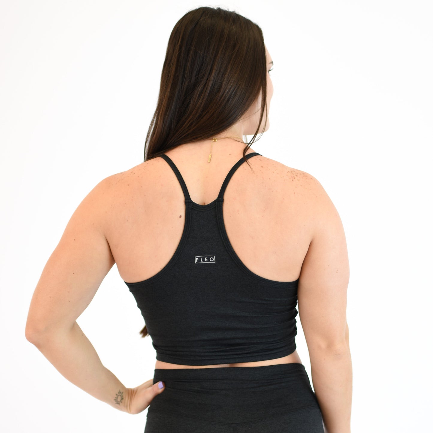 FLEO - Switch Up Crop Tank - Fitted - Tank - heatherblack-4_089b6bf6-10de-4d15-a2bb-935b80f69b57
