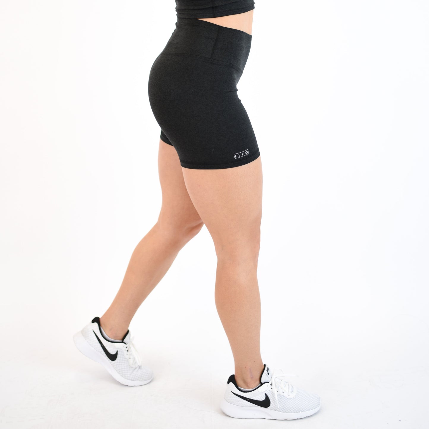 FLEO - Go Go Short 5" - High Rise - Shorts - heatherblack-4_7d4a6eff-af2a-4f80-b5bb-aa7a33af1993