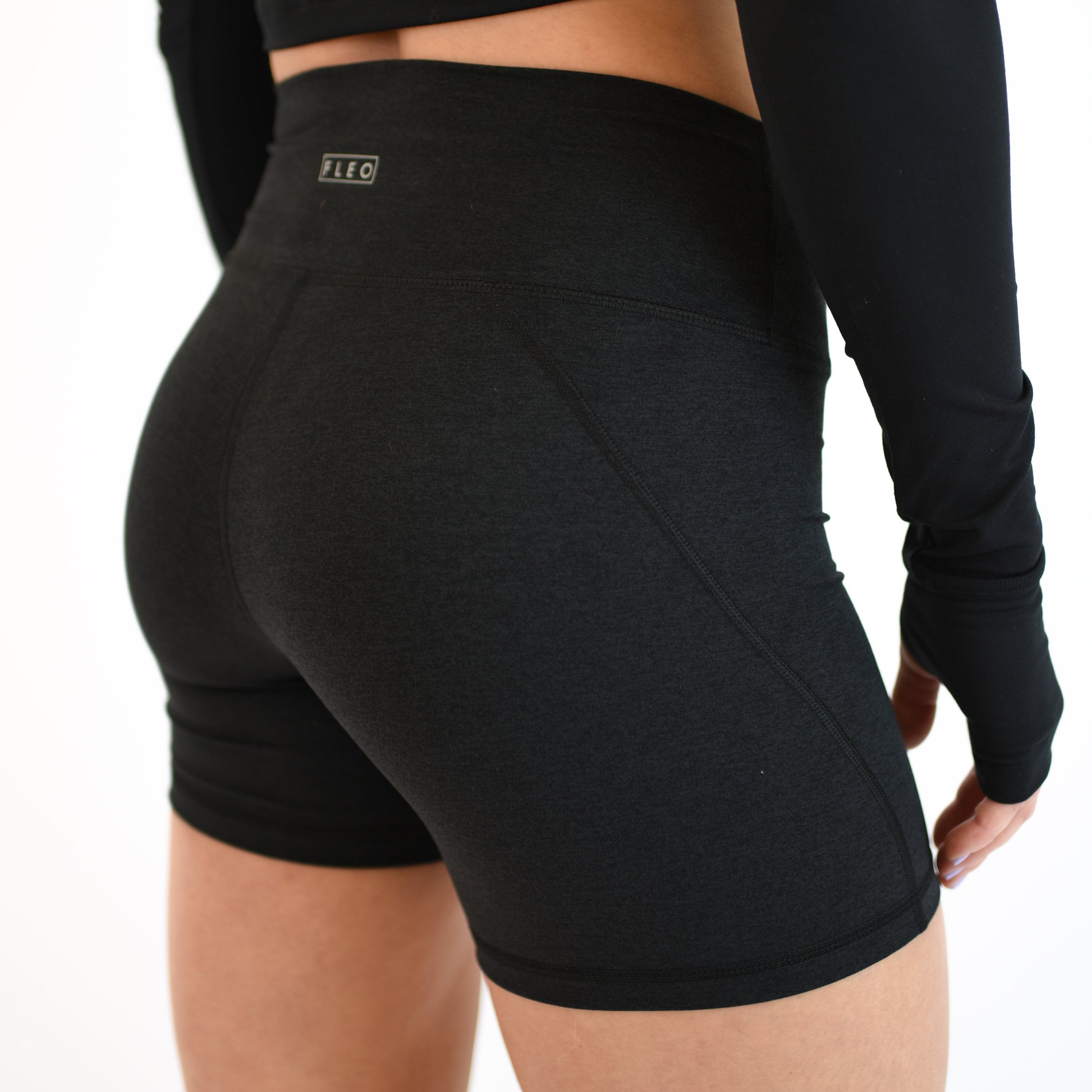 FLEO - Charge Short 5" - No Front Seam - Higher Rise - Shorts - heatherblack-5_1e0cddba-b081-4834-b175-07aad6223fe5