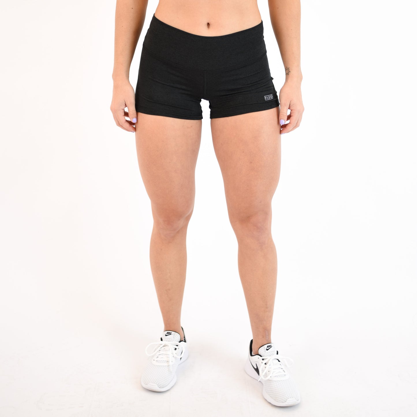 FLEO - Apex Contour Short 3.25" - Mid Rise - Shorts - heatherblack_ac250d96-a021-4776-8c45-f83ea094b98c
