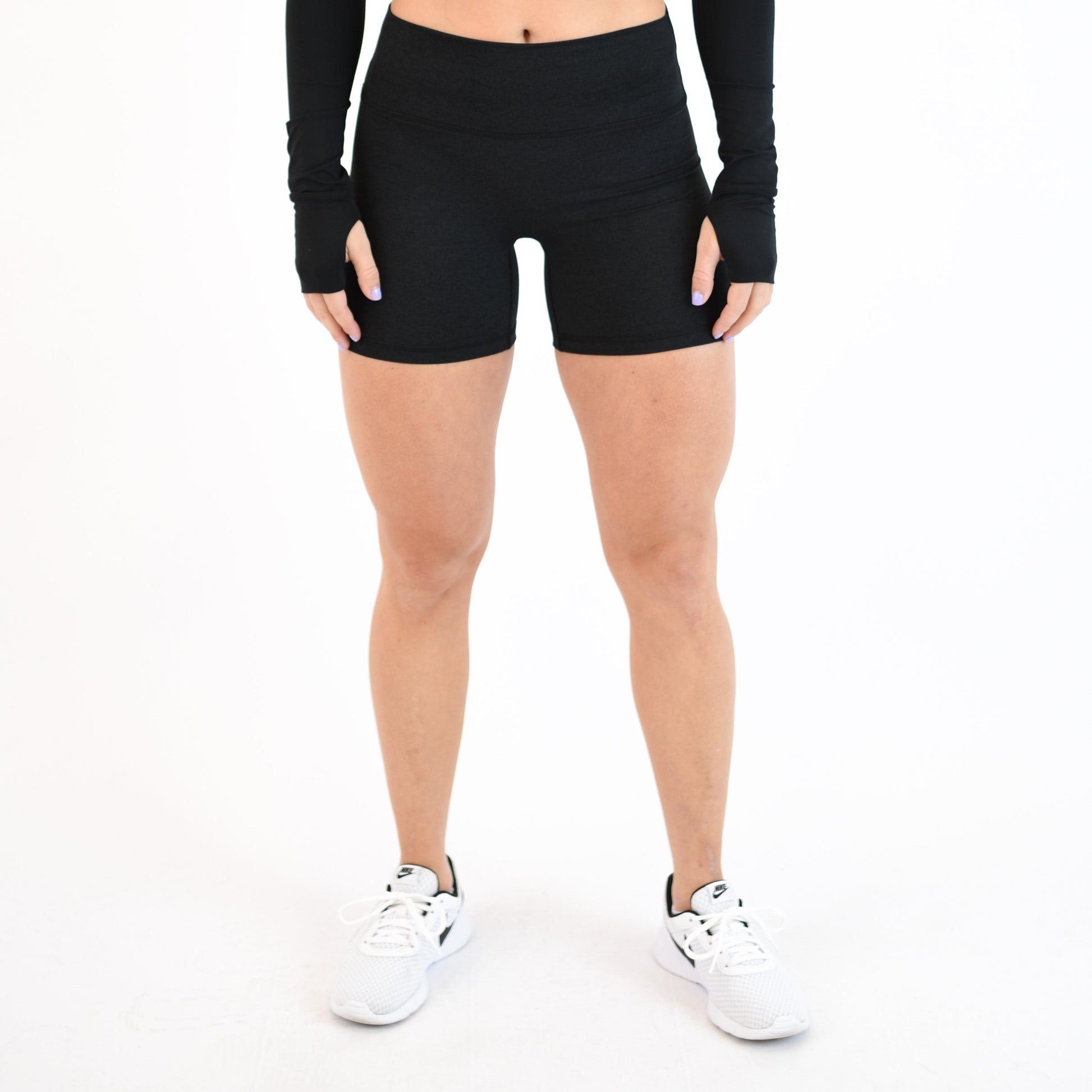 FLEO - Charge Short 5" - No Front Seam - Higher Rise - Shorts - heatherblack_c2c7d4c9-a37e-481d-9a74-a9e46a0c8fbe