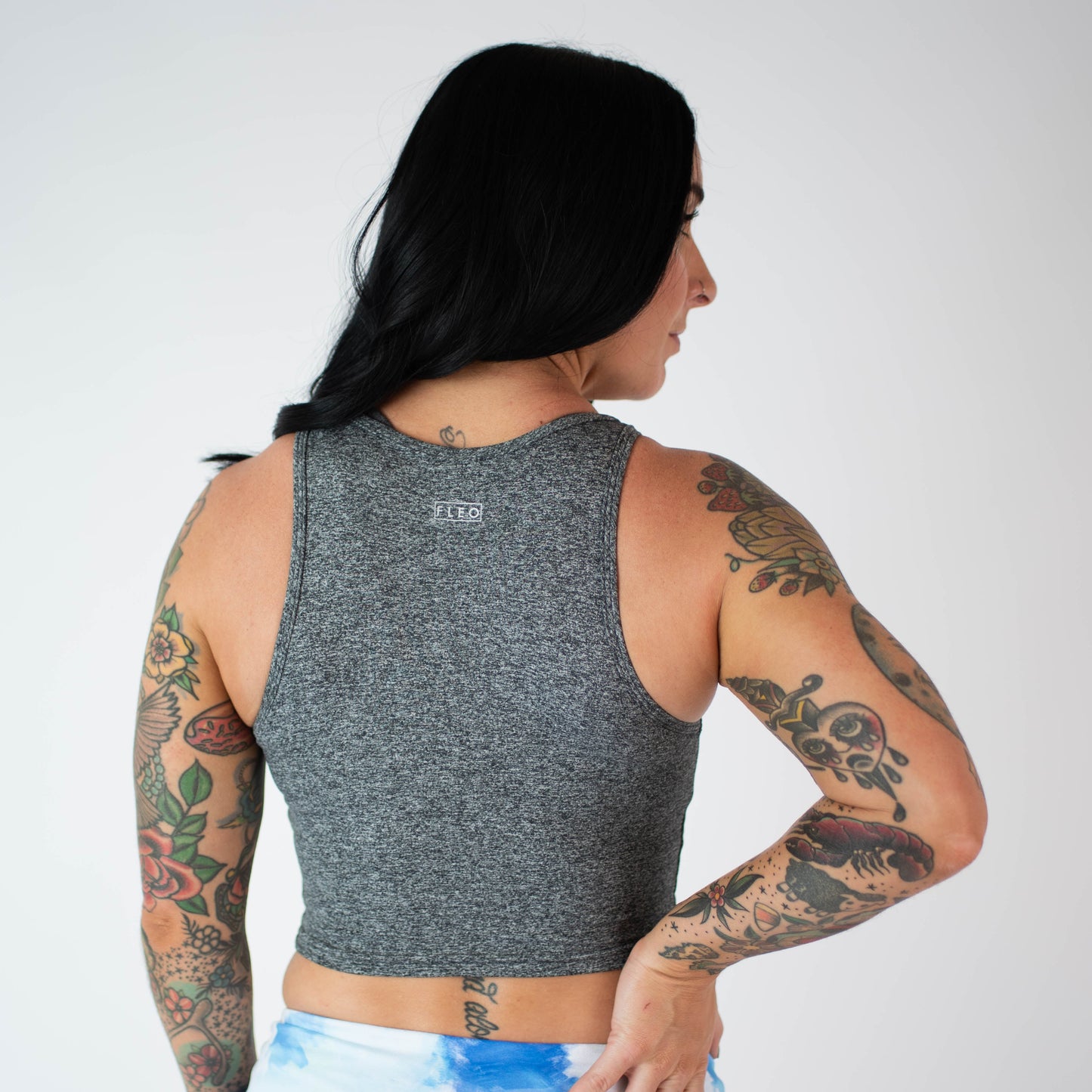 FLEO - Tempo Crop Tank - Fitted - Tank - heathergray-4