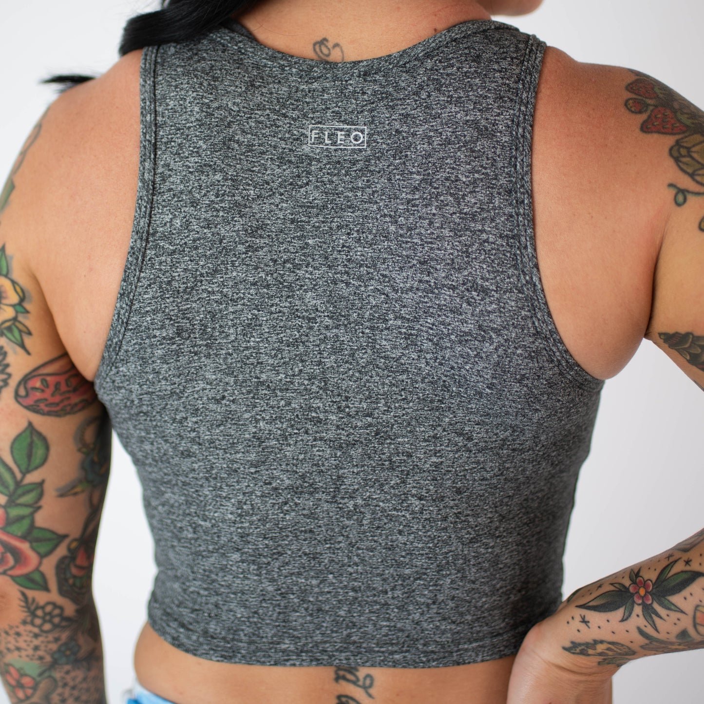 FLEO - Tempo Crop Tank - Fitted - Tank - heathergray-5