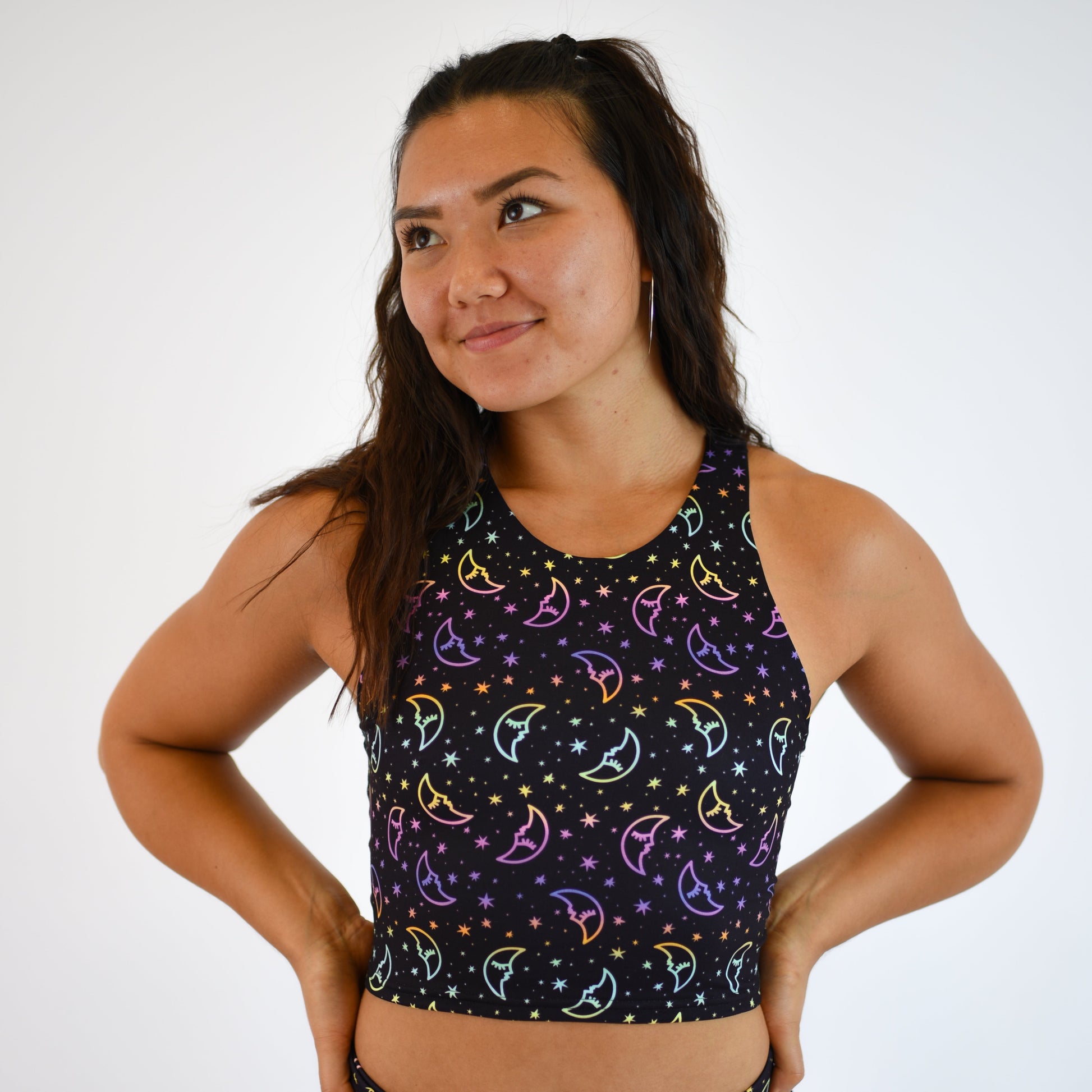 FLEO - Vault Crop Tank - Fitted - Tank - holographic-moon-2_e485939f-990b-42ed-88e2-73209c388ee5