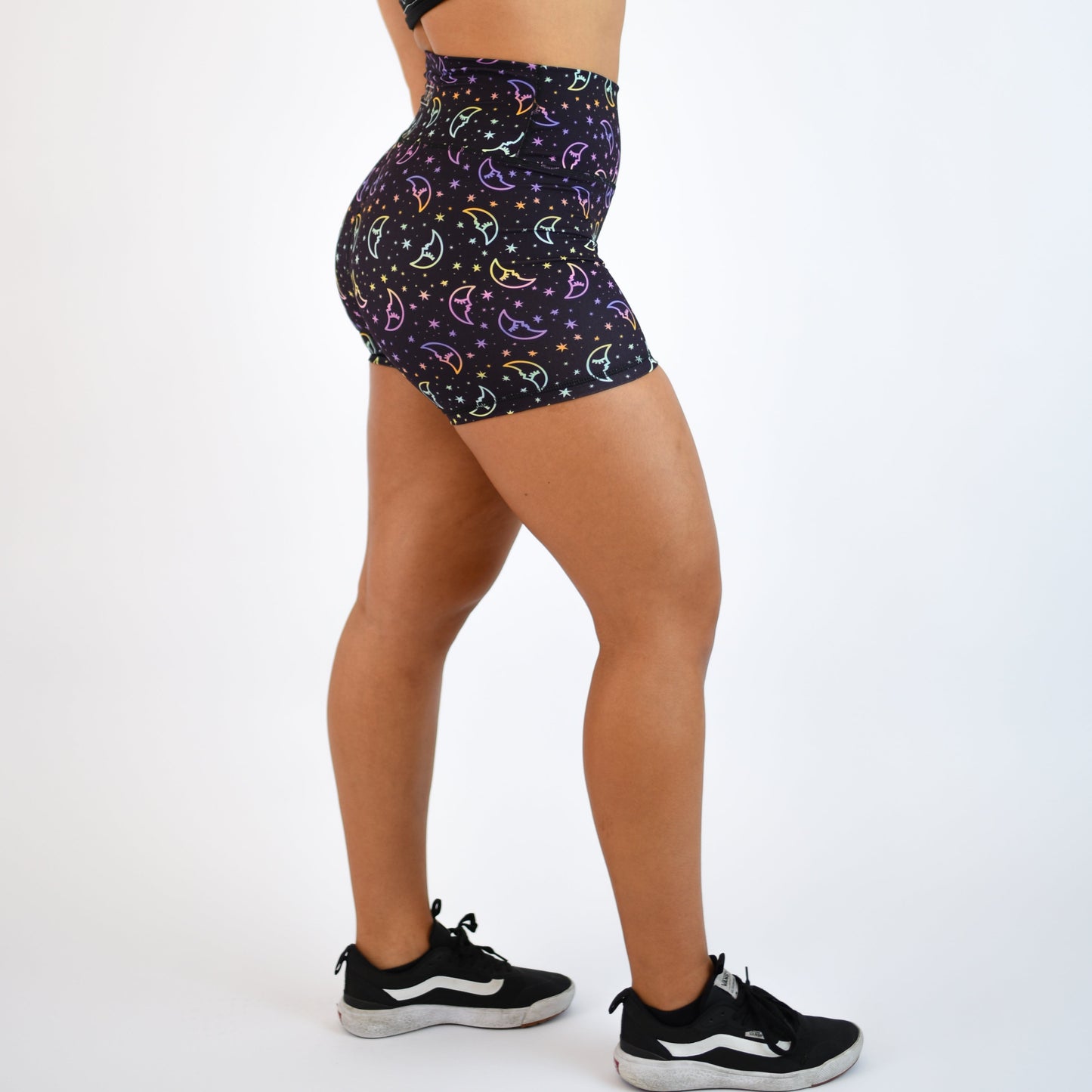 FLEO - True High Short 4" - Higher Rise - Shorts - holographic-moon-3