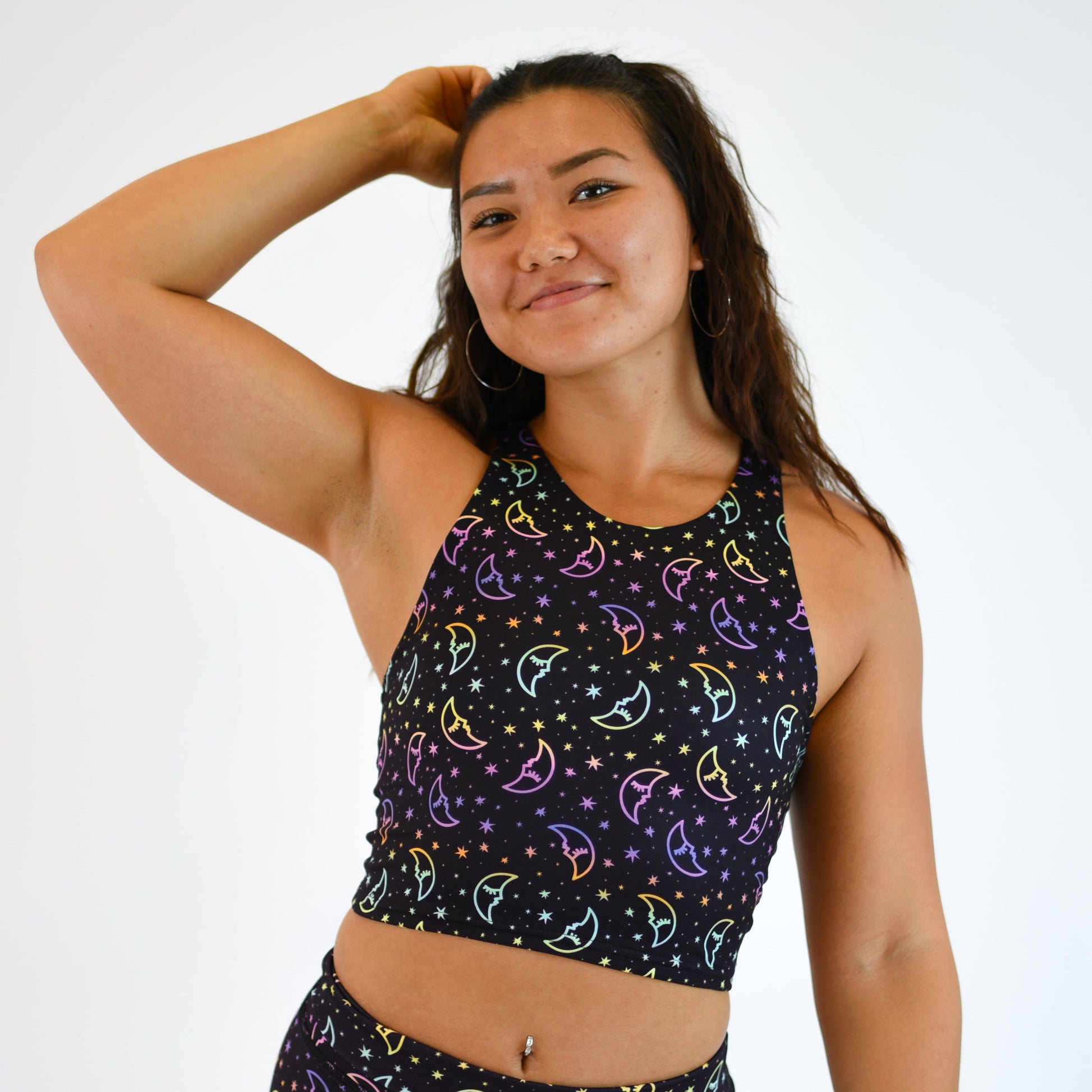 FLEO - Vault Crop Tank - Fitted - Tank - holographic-moon-3_df744463-b259-483b-a443-548b5bd4197e