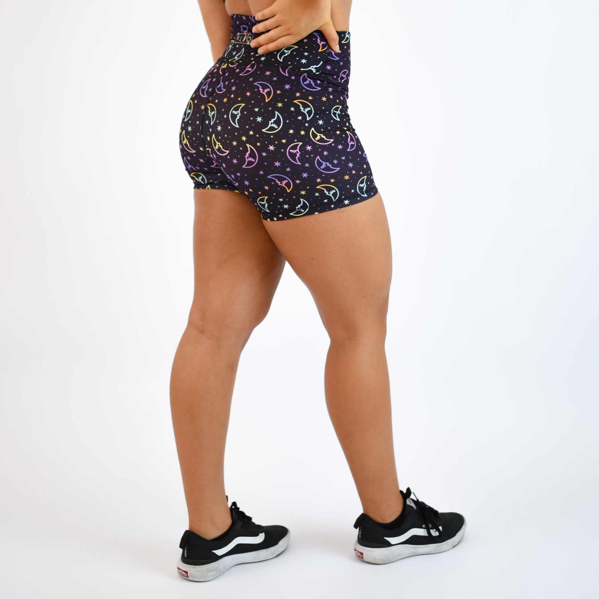 FLEO - True High Short 4" - Higher Rise - Shorts - holographic-moon-4