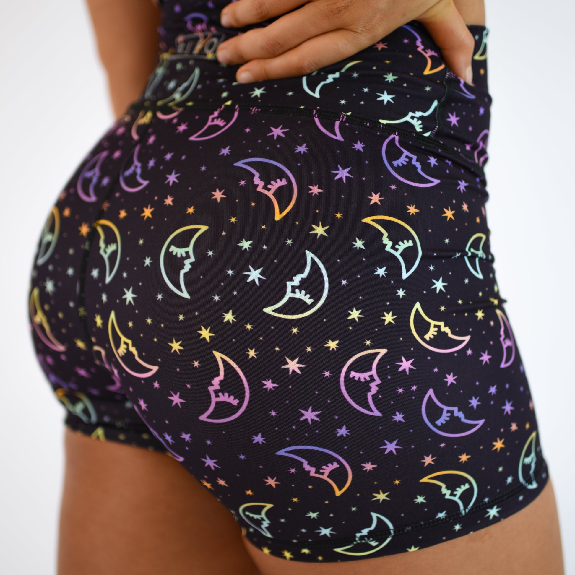 FLEO - True High Short 4" - Higher Rise - Shorts - holographic-moon-5
