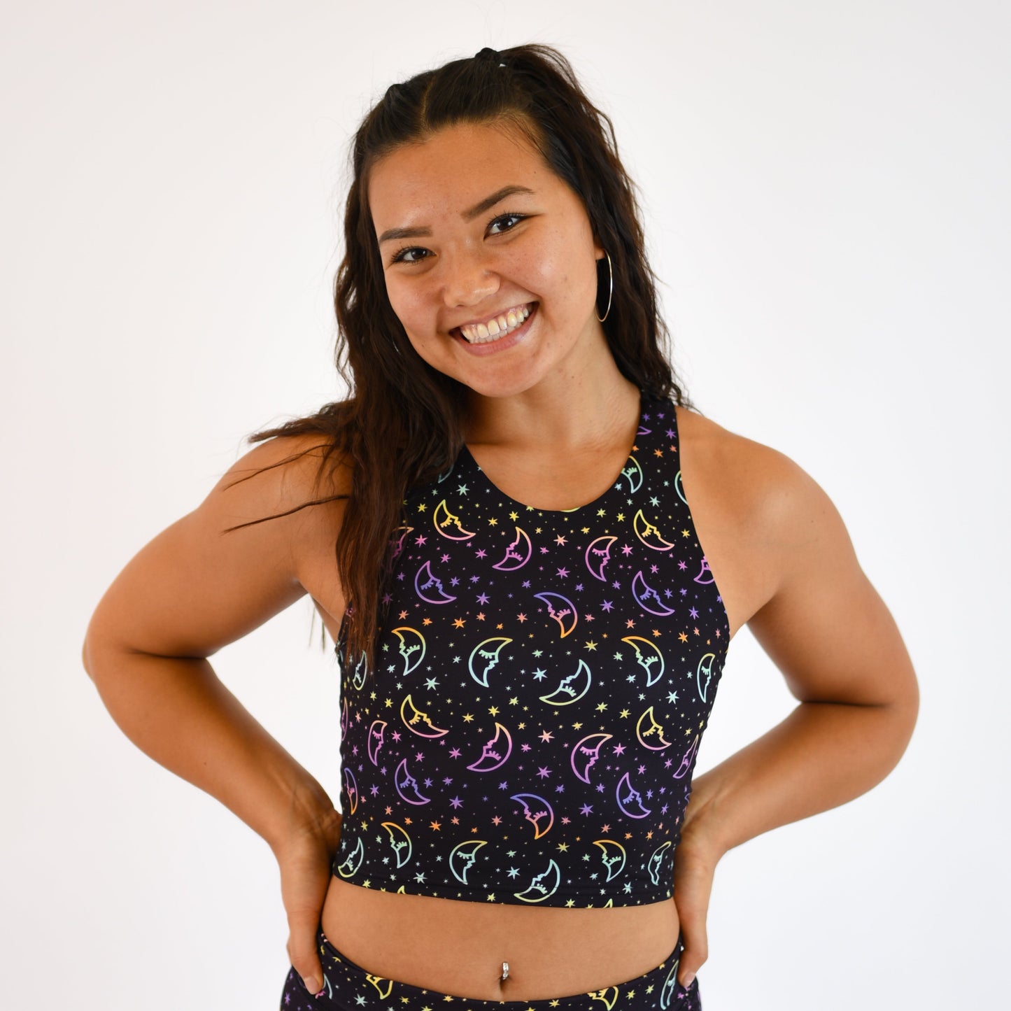 FLEO - Vault Crop Tank - Fitted - Tank - holographic-moon_fbd4dab2-440d-4967-bec9-53b89d77eea5