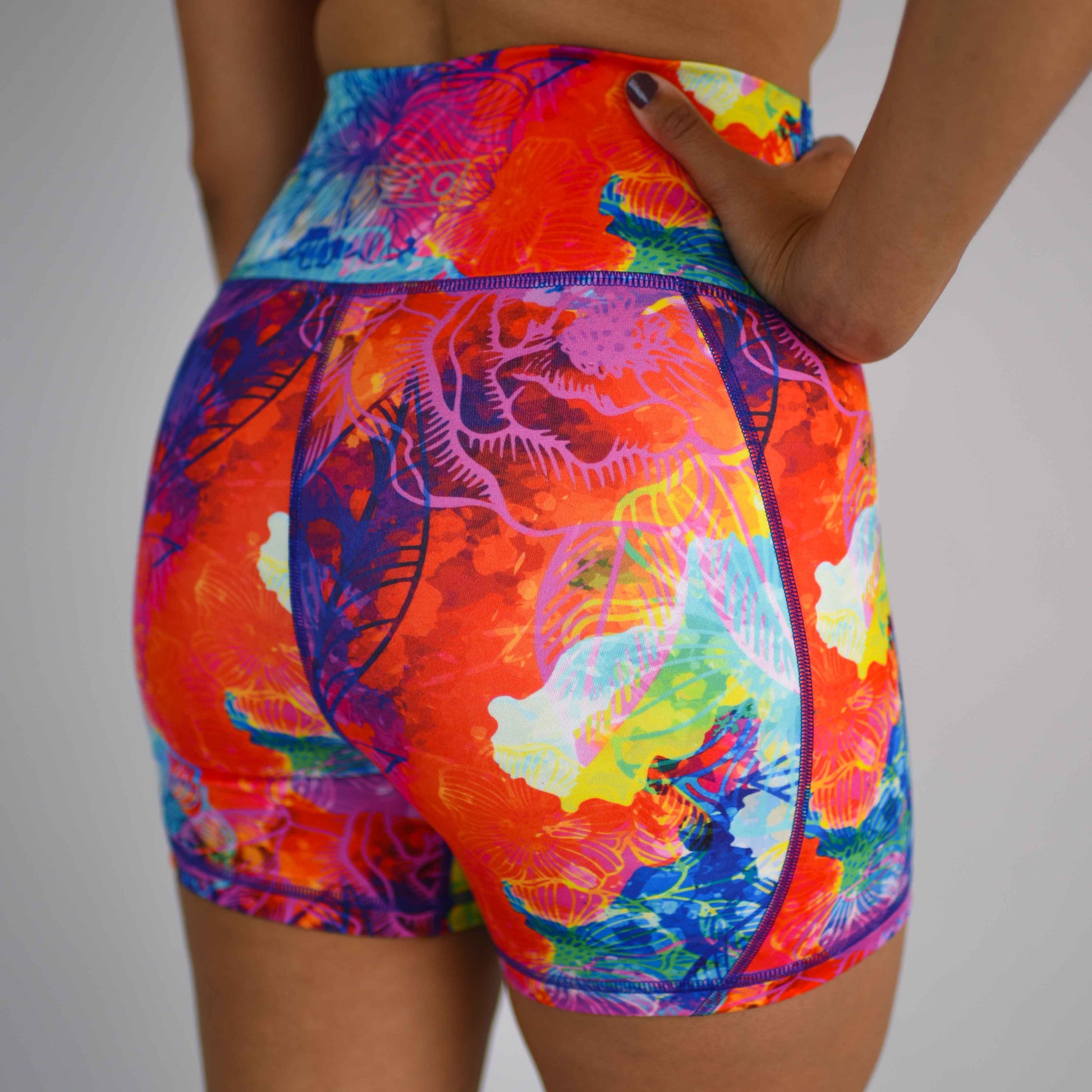 FLEO - True High Contour Short 4" - Higher Rise - Shorts - hot-floral-5