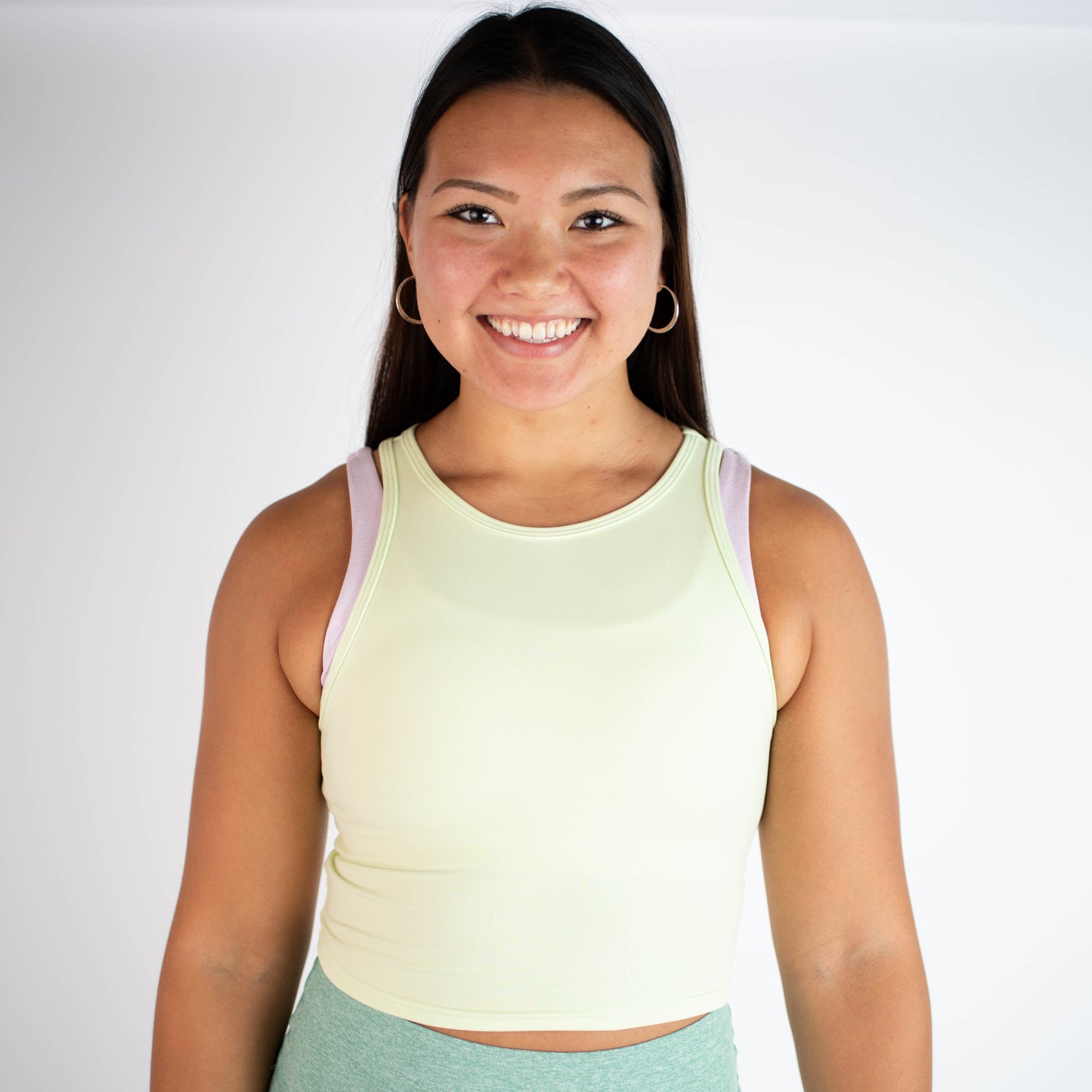 FLEO - Tempo Crop Tank - Fitted - Tank - lime-cream-2