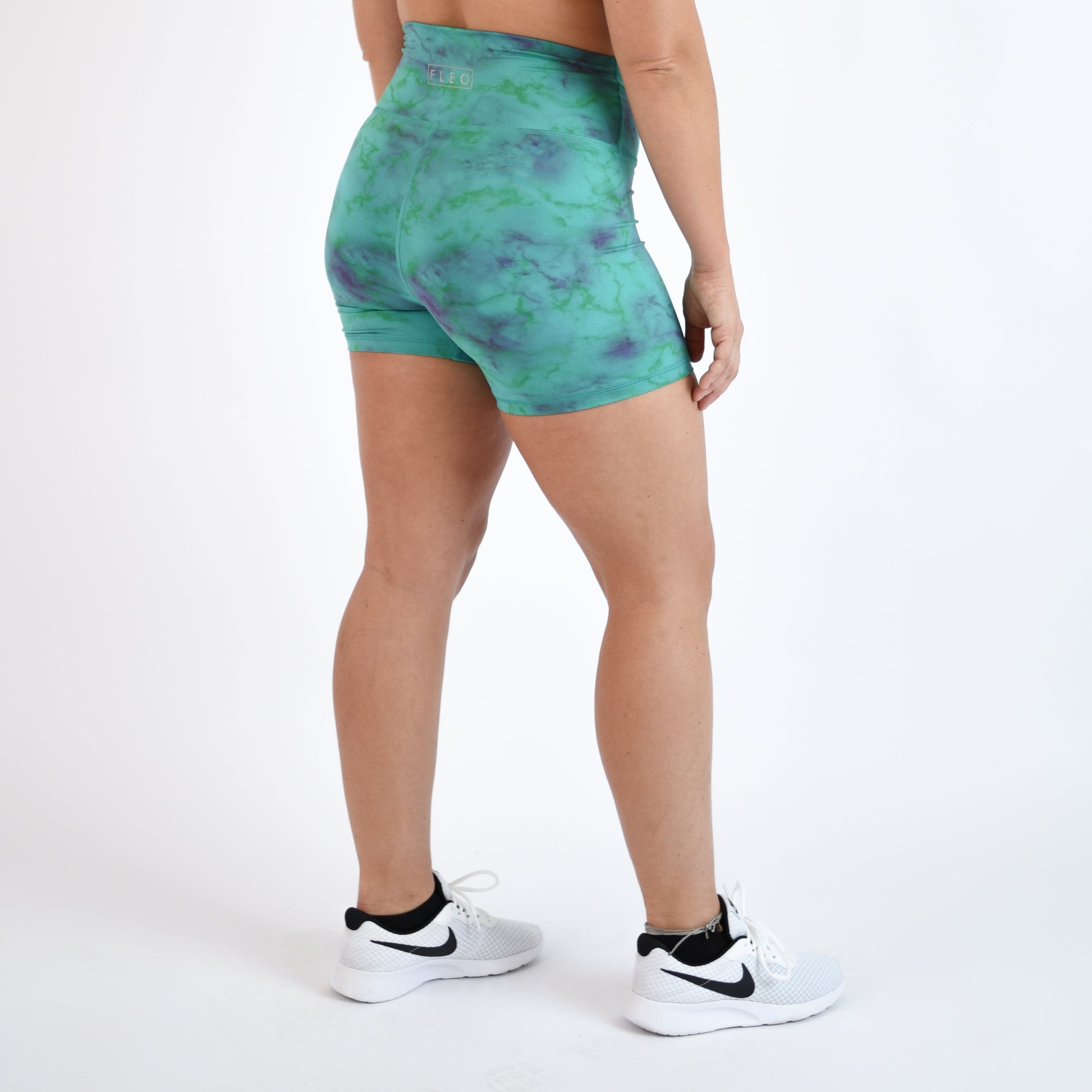 FLEO - True High Short 4" - Higher Rise - Shorts - marble-glow-green-4