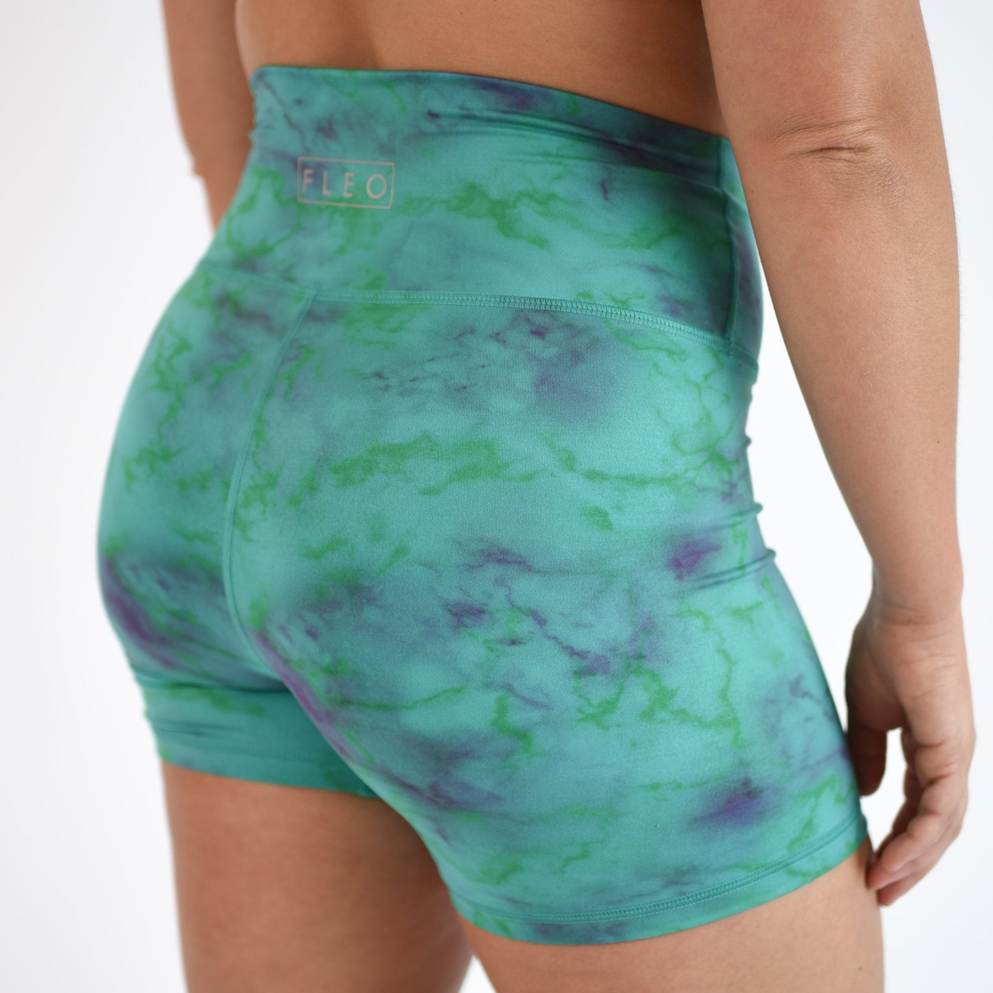 FLEO - True High Short 4" - Higher Rise - Shorts - marble-glow-green-5