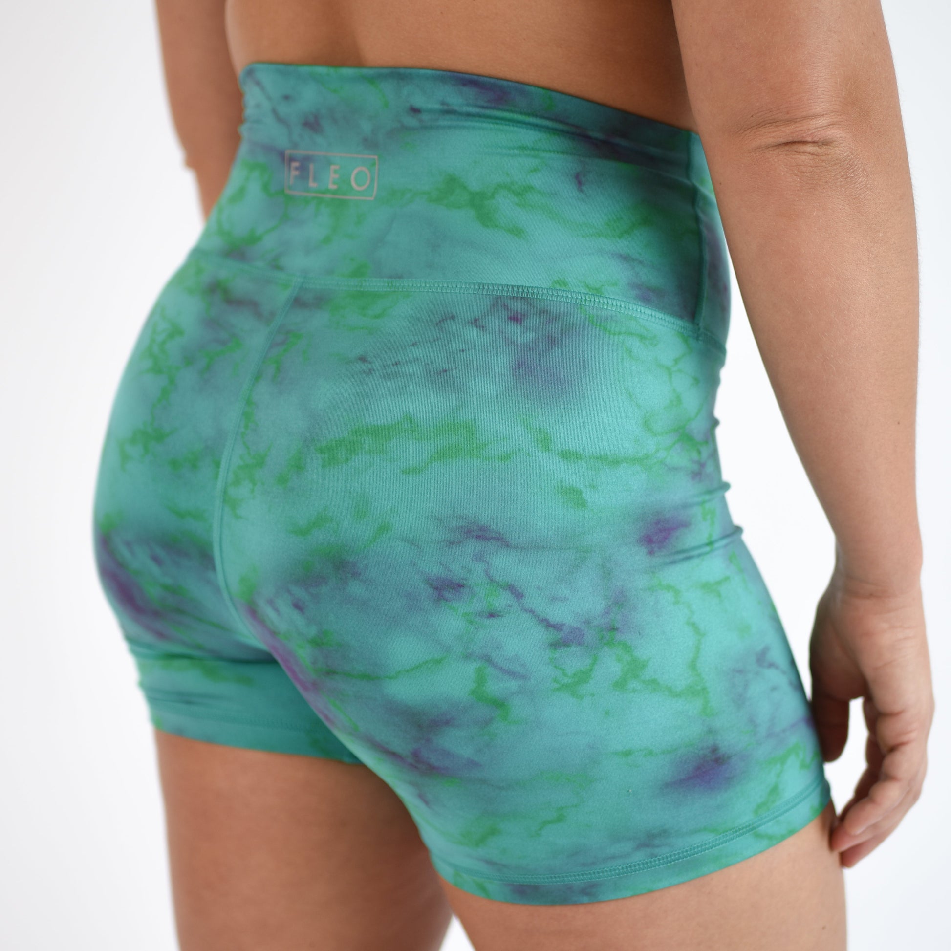 FLEO - True High Short 4" - Higher Rise - Shorts - marble-glow-green-5