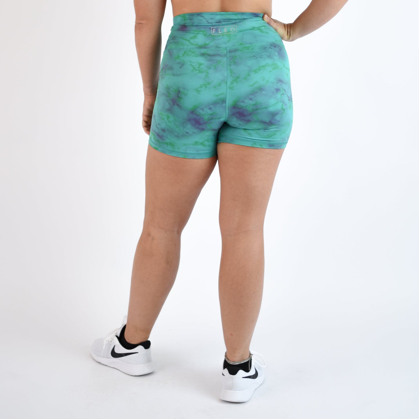 FLEO - True High Short 4" - Higher Rise - Shorts - marble-glow-green-6