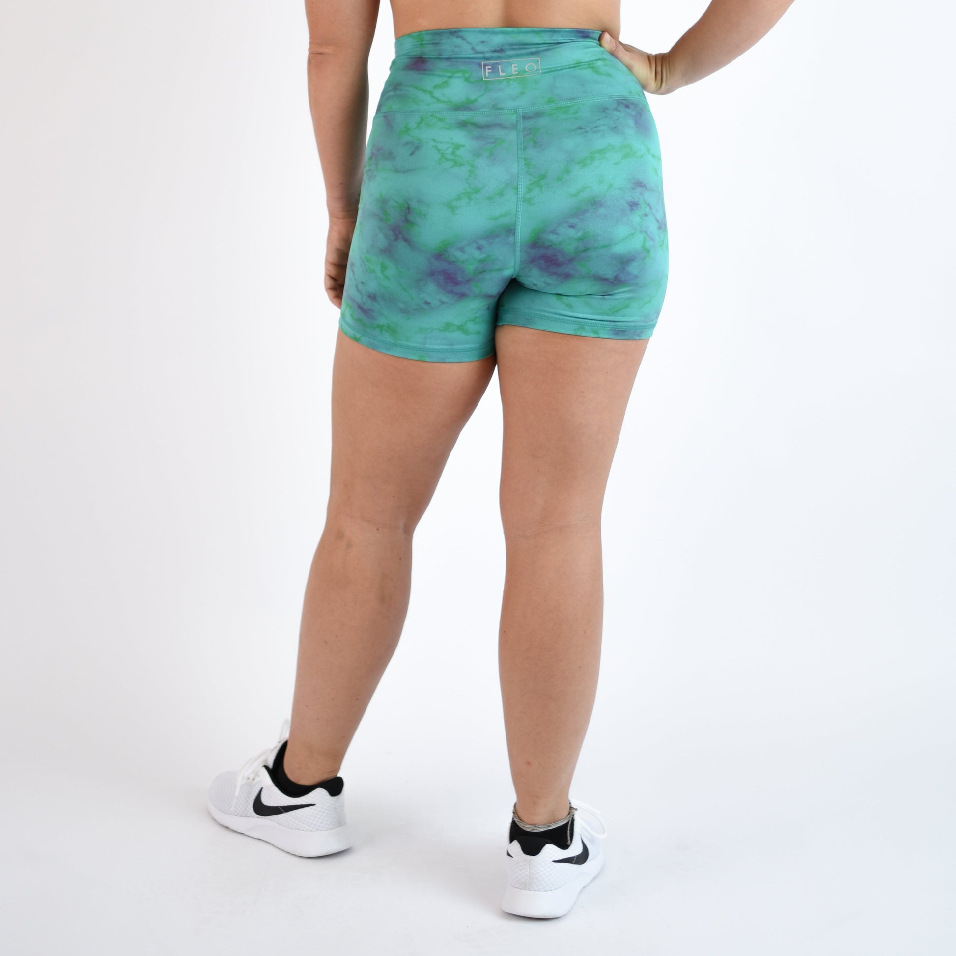 FLEO - True High Short 4" - Higher Rise - Shorts - marble-glow-green-6