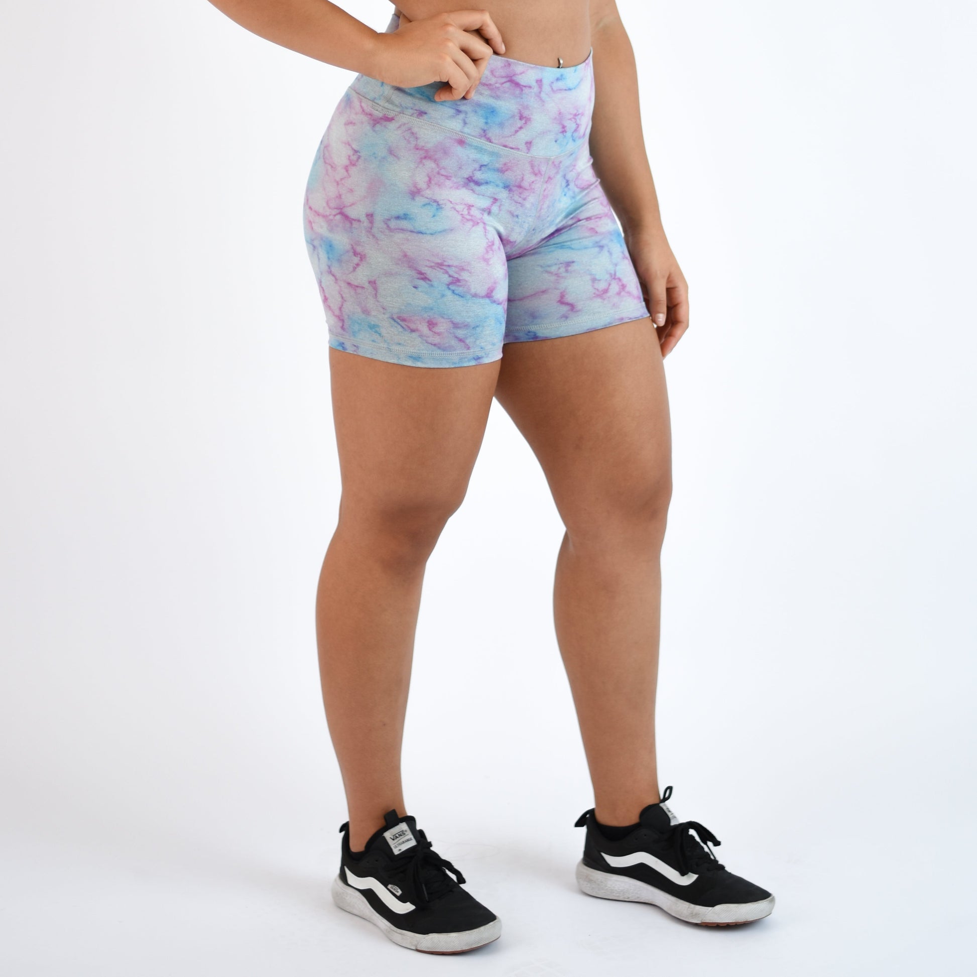 FLEO - Go Go Short 5" - High Rise - Shorts - marble-pink-2