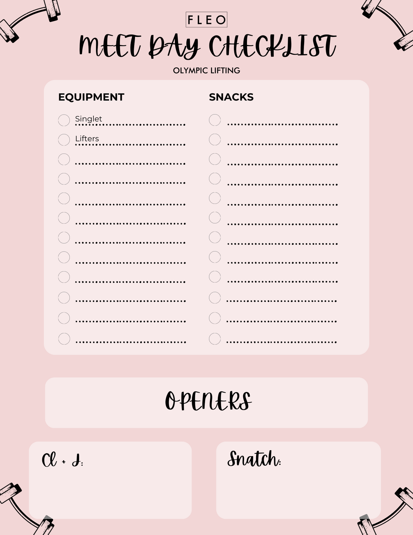 FLEO - A Checklist to Crush Your Next Meet - Digital - meetdaychecklist_2