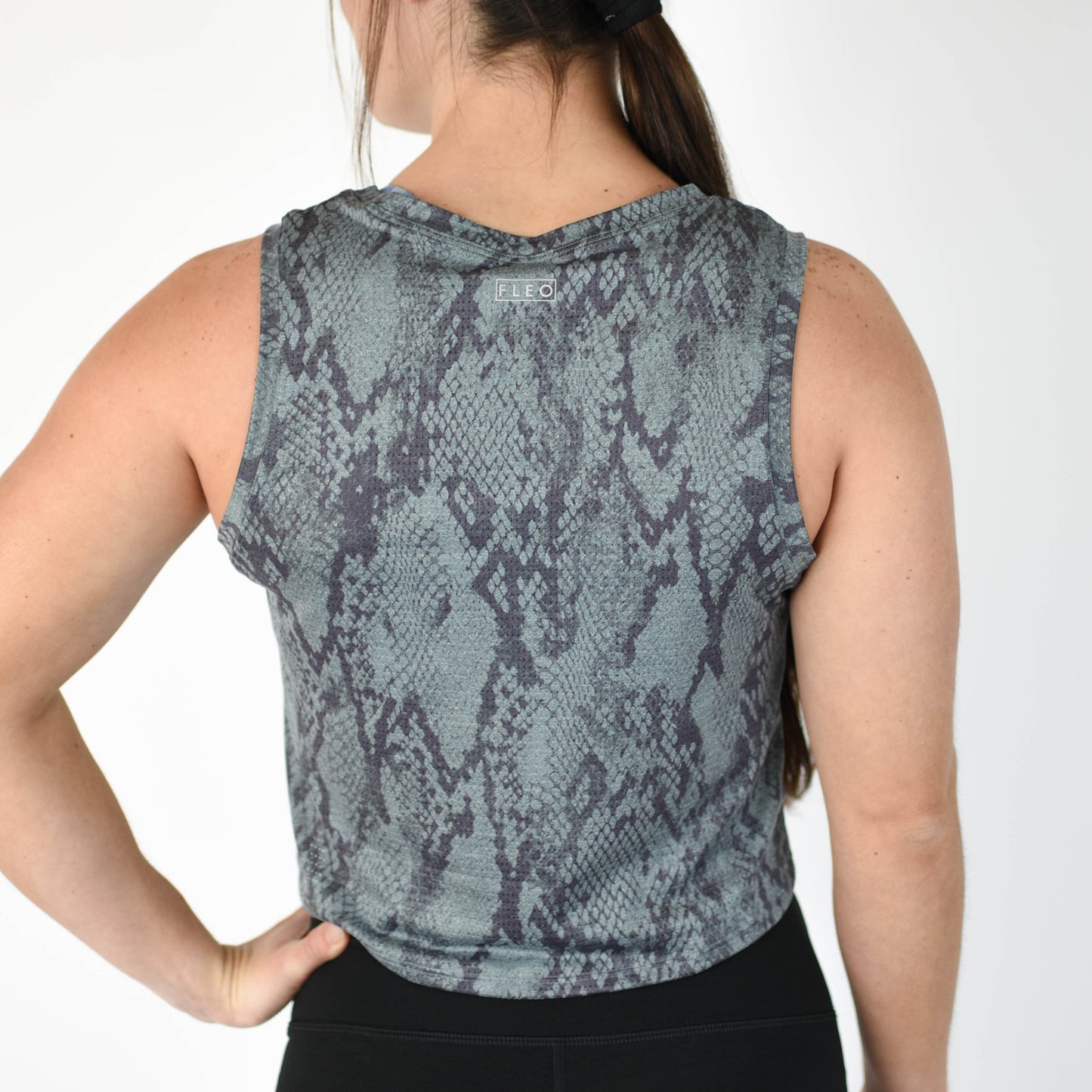 FLEO - Dylan Muscle Crop - Moonlit Python - Sale - moonlit-python-4