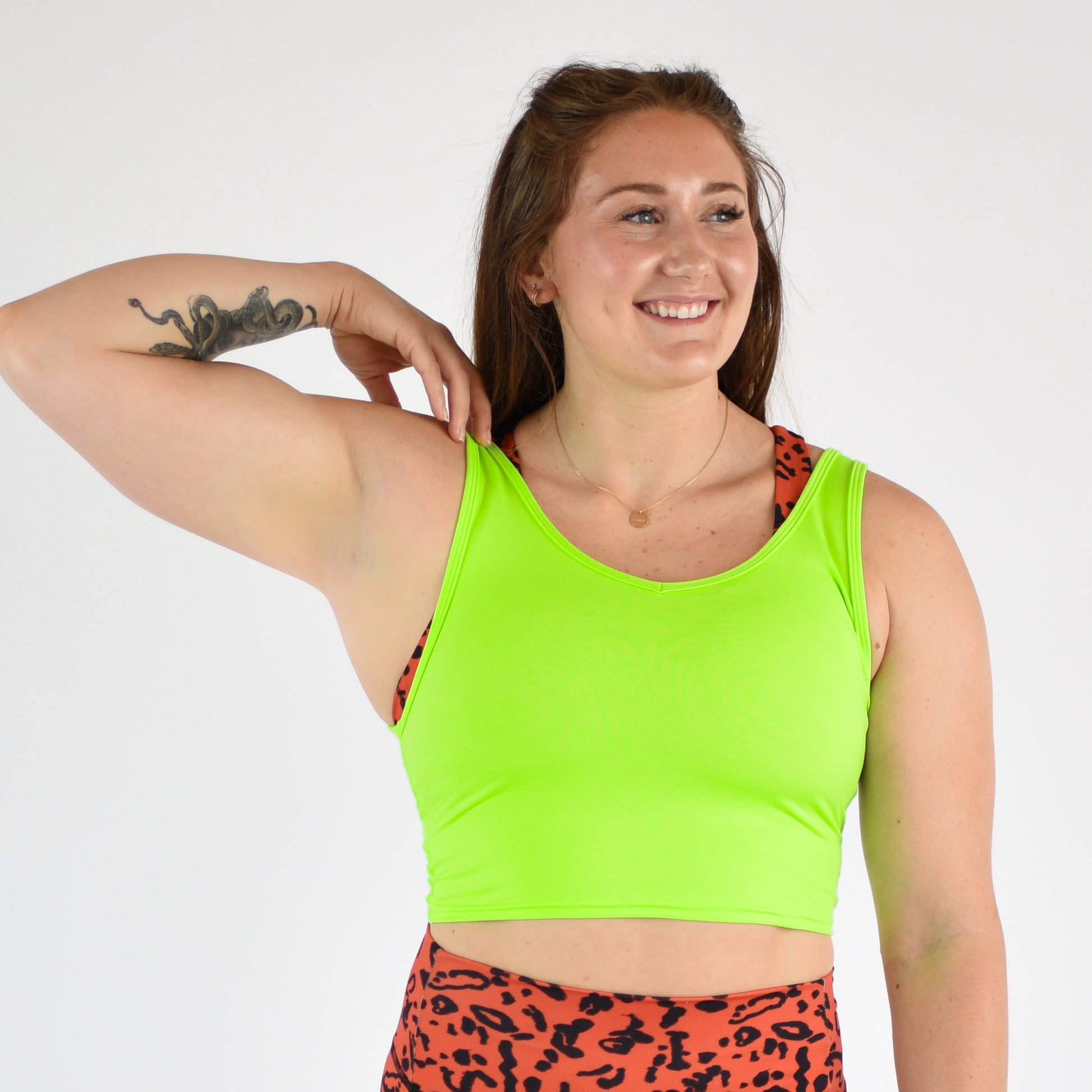 FLEO - Wrap Crop Tank - Fitted - Tank - neon-green-1_8abbc814-4055-4835-ae89-cccf29dbb48c