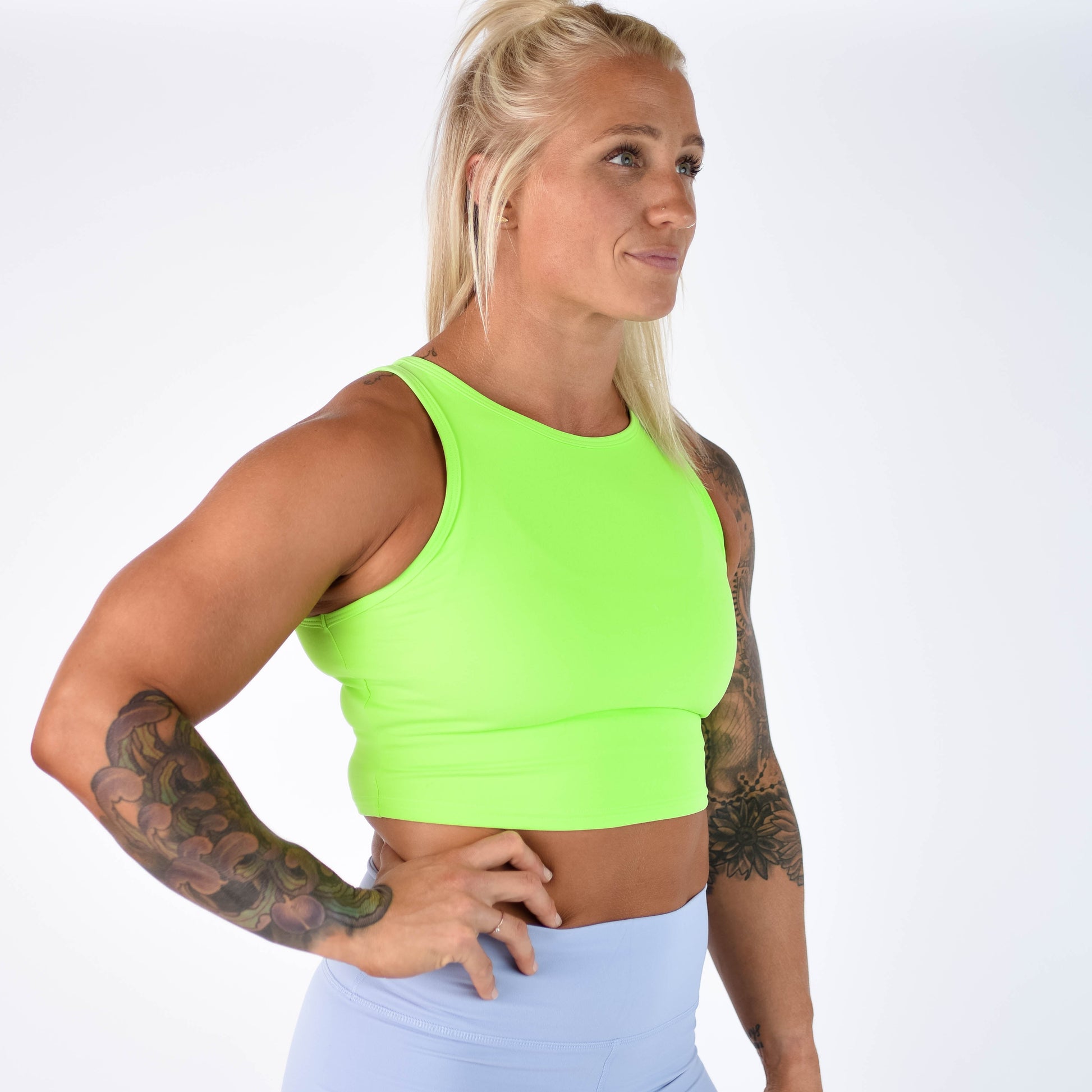 FLEO - Tempo Crop Tank - Fitted - Tank - neon-green-2_a8f4e413-2157-404d-a678-2f1b8e3775b4