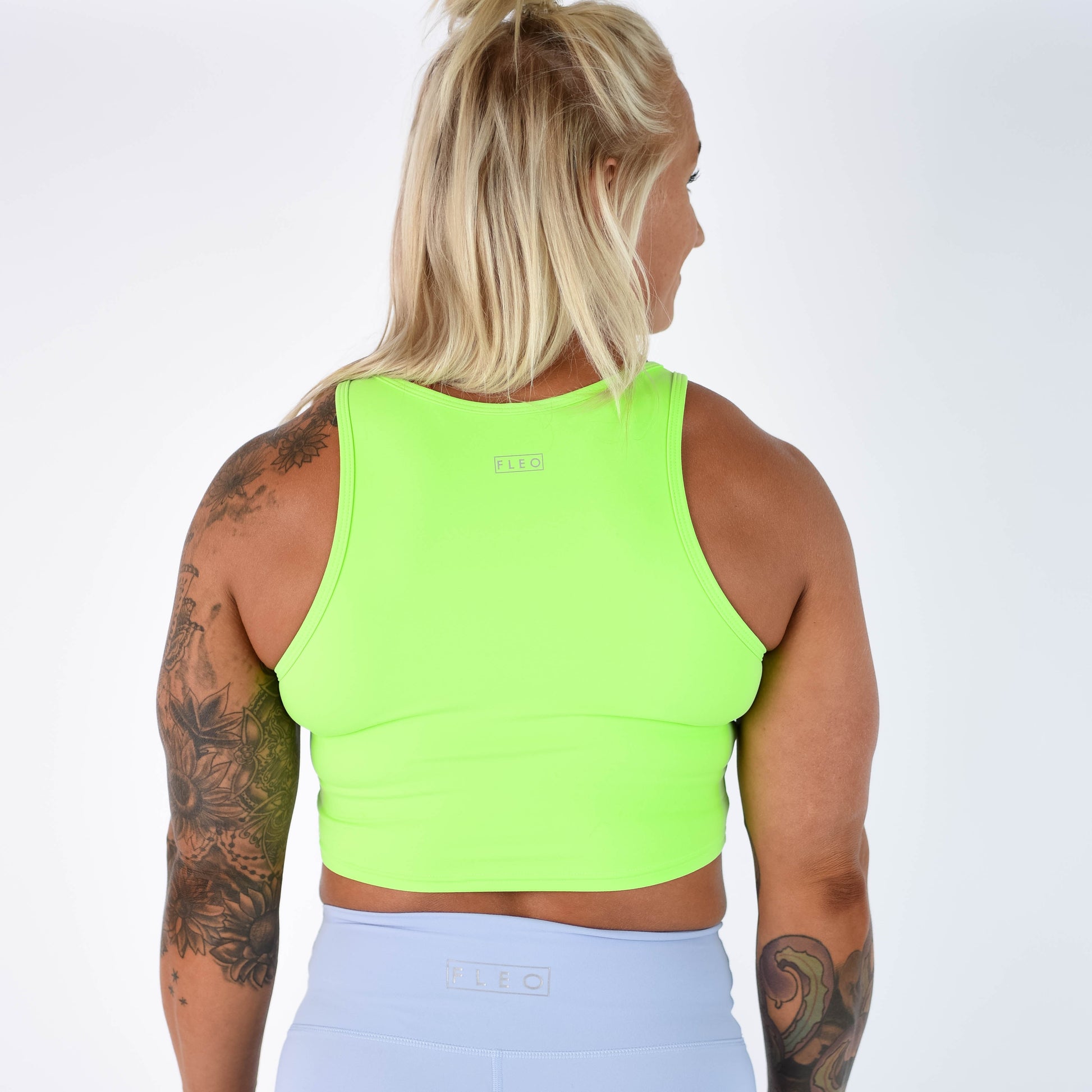 FLEO - Tempo Crop Tank - Fitted - Tank - neon-green-3_95b82145-ad28-42a3-a0da-6c840bbbf637