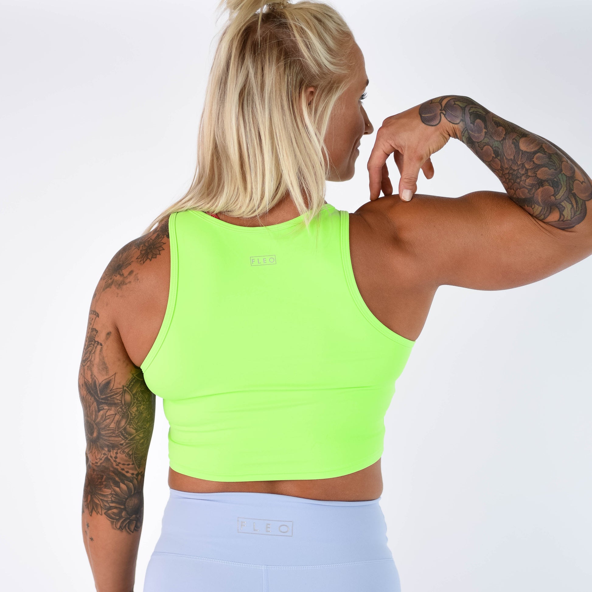 FLEO - Tempo Crop Tank - Fitted - Tank - neon-green-4_b9c254cd-5b8f-48ba-a550-5d7b13e26d69
