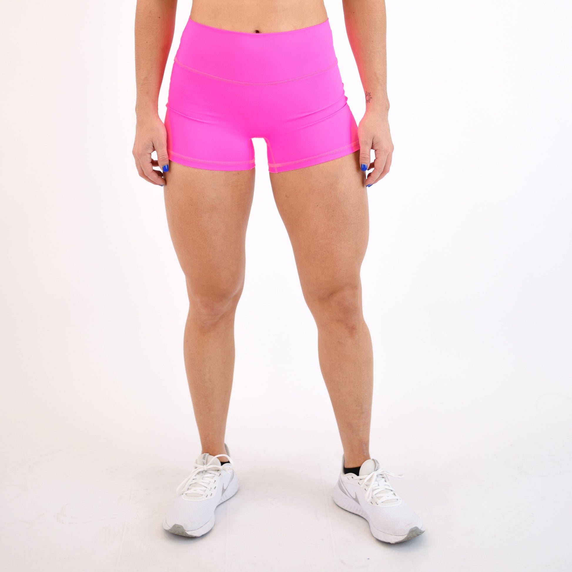 FLEO - Ascend Short 3.25" - No Front Seam - Higher Rise - Shorts - neon-pink-1_c576fc5b-ab2b-4059-8483-0225a08cacdd
