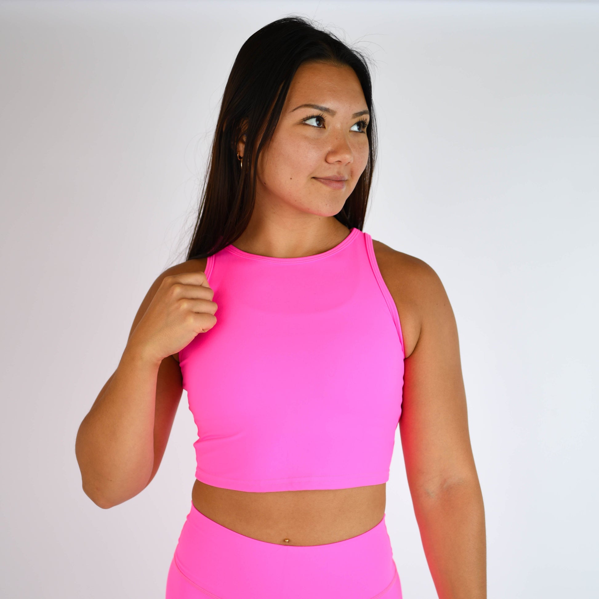FLEO - Tempo Crop Tank - Fitted - Tank - neon-pink-2_0f796e5a-ef5f-41a8-be31-2c90c8565013