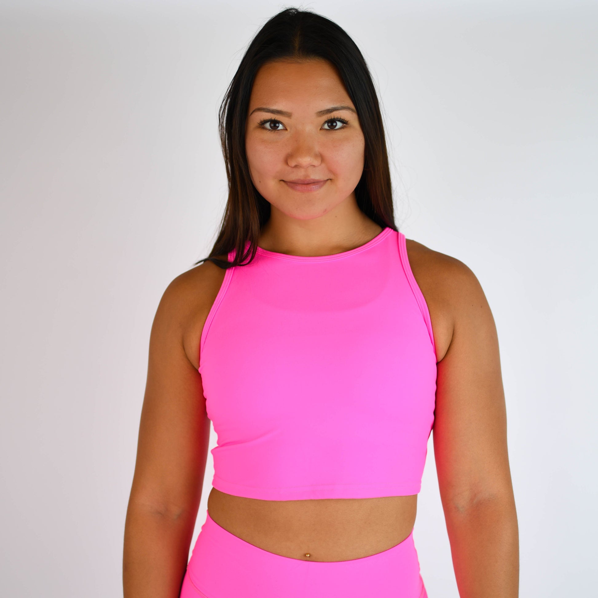 FLEO - Tempo Crop Tank - Fitted - Tank - neon-pink-3_981562ef-8fa7-4266-925b-343a44d95563