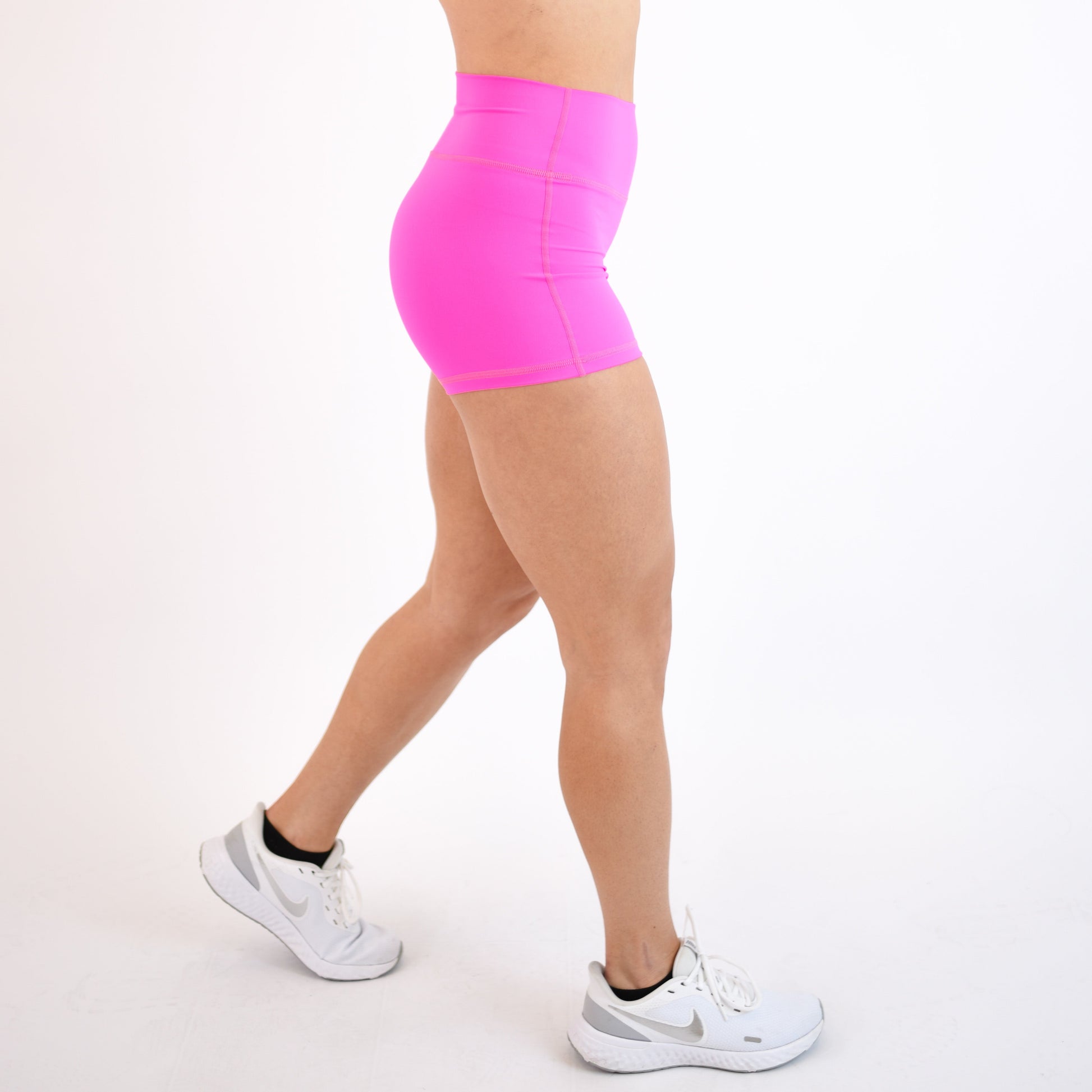 FLEO - Ascend Short 3.25" - No Front Seam - Higher Rise - Shorts - neon-pink-3_f1656605-9369-4a95-b960-7fe1cfb82c99