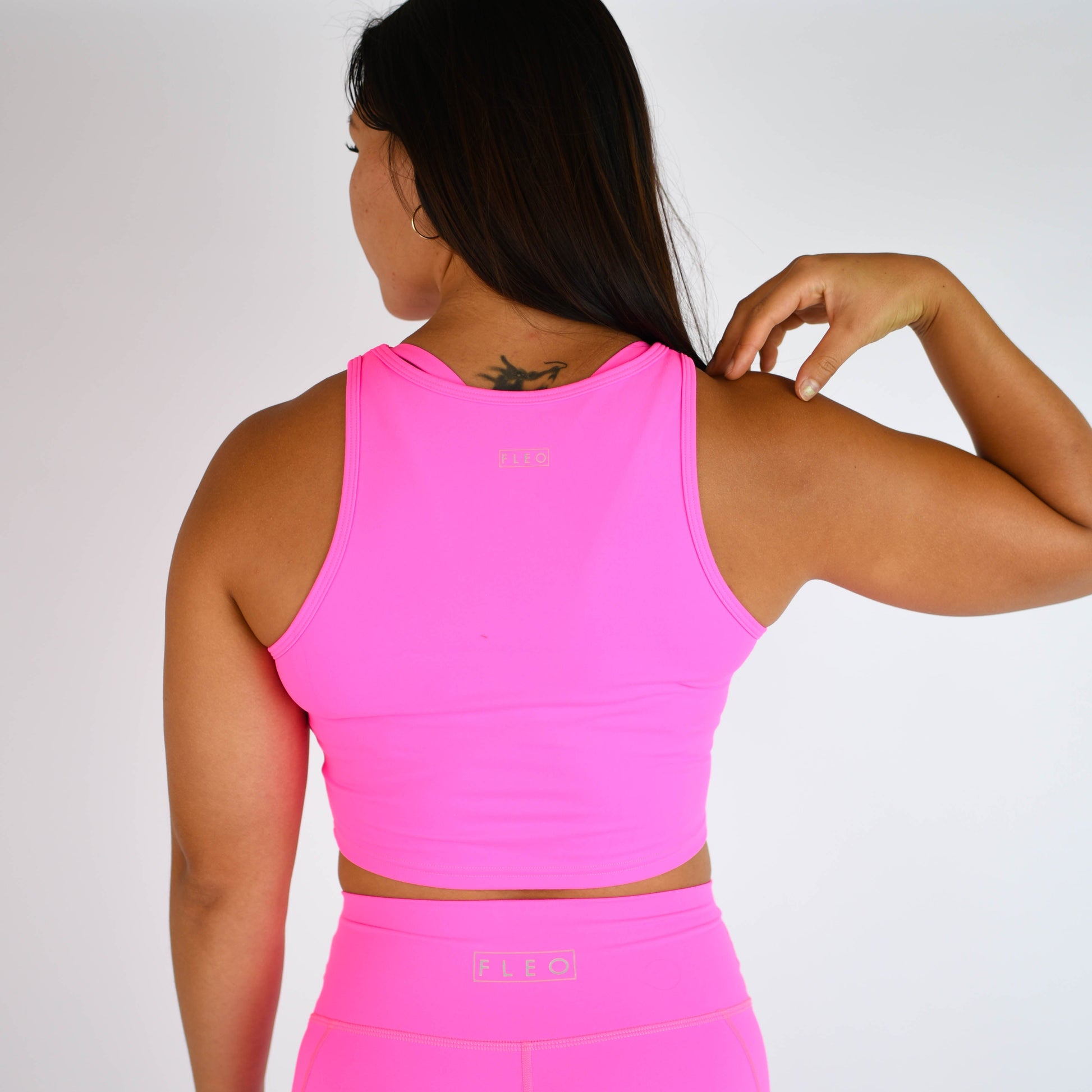 FLEO - Tempo Crop Tank - Fitted - Tank - neon-pink-5_f3266359-3209-4ecb-8c4d-bda5fea93161