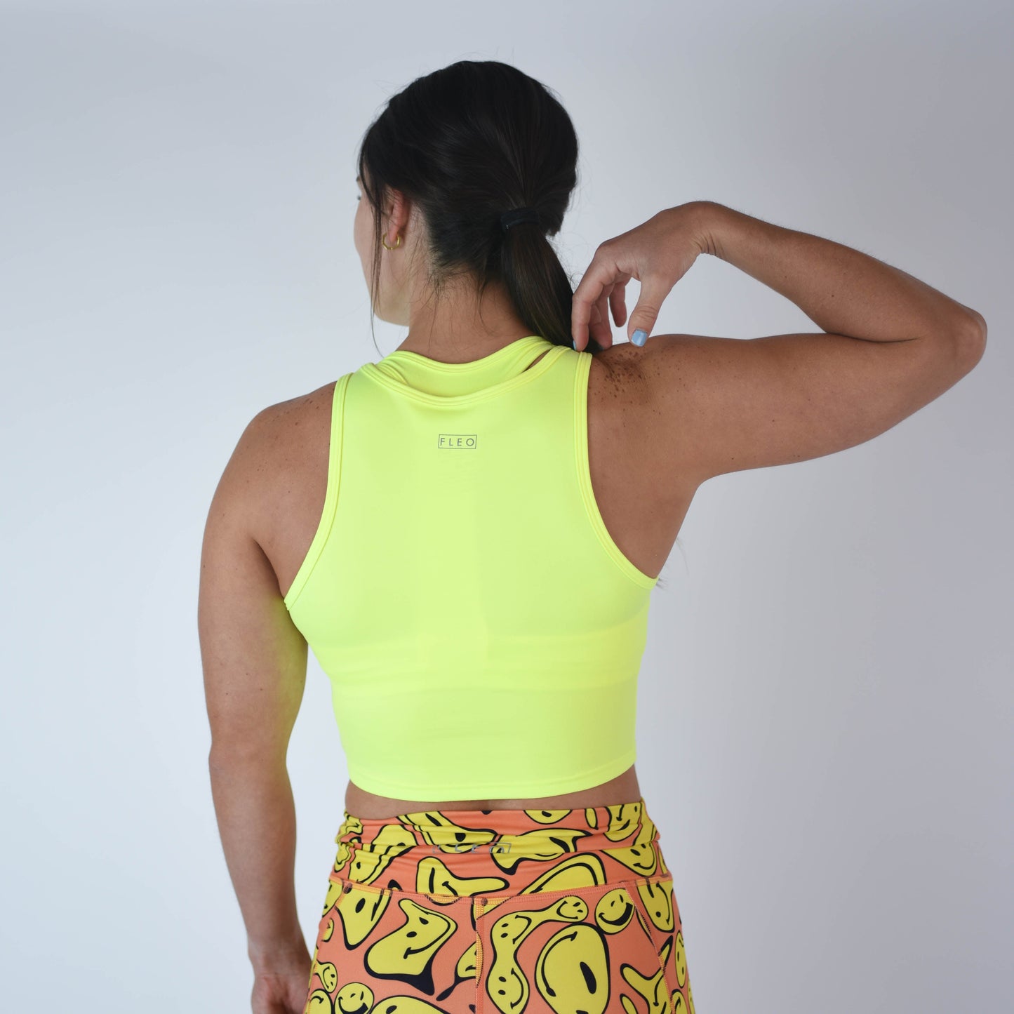 FLEO - Tempo Crop Tank - Fitted - Tank - neon-yellow-5_f6cb7aef-ef4a-43b3-84f8-f0d31dd4bd93
