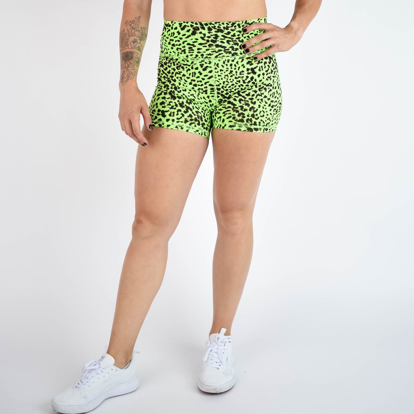 FLEO - True High Short 4" - Higher Rise - Shorts - neonGreen-1