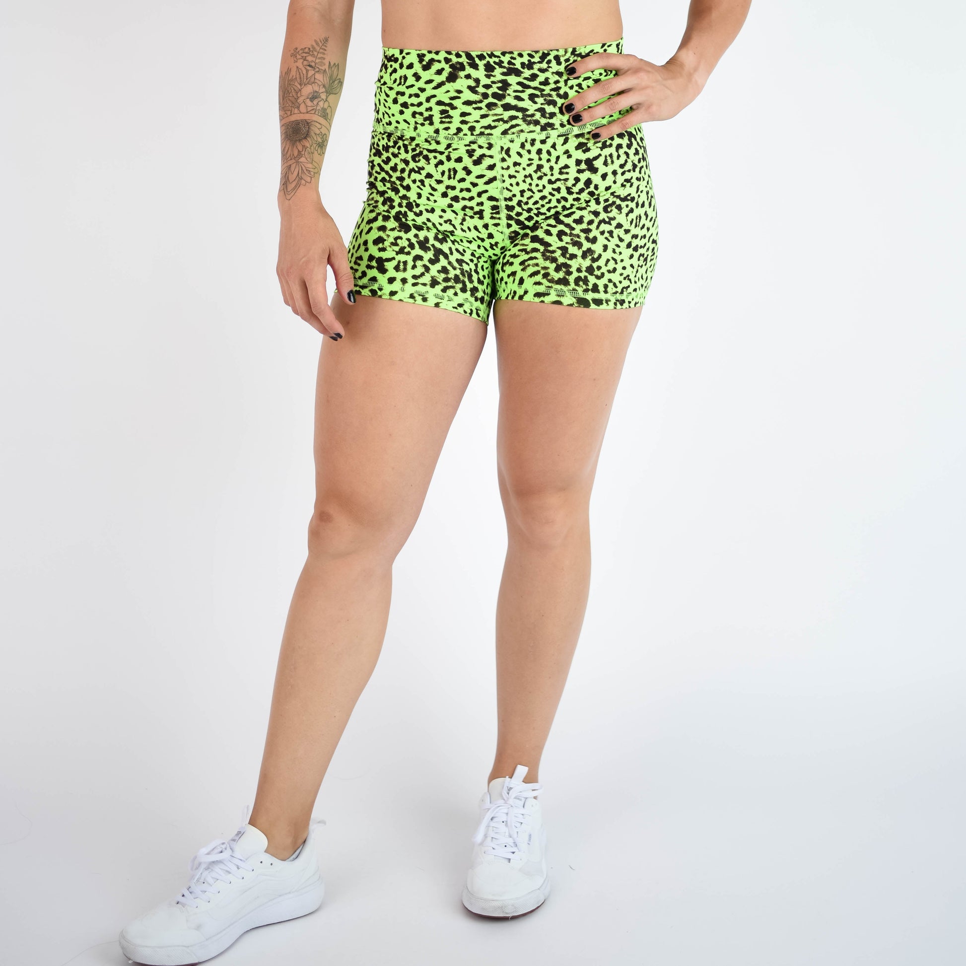 FLEO - True High Short 4" - Higher Rise - Shorts - neonGreen-1