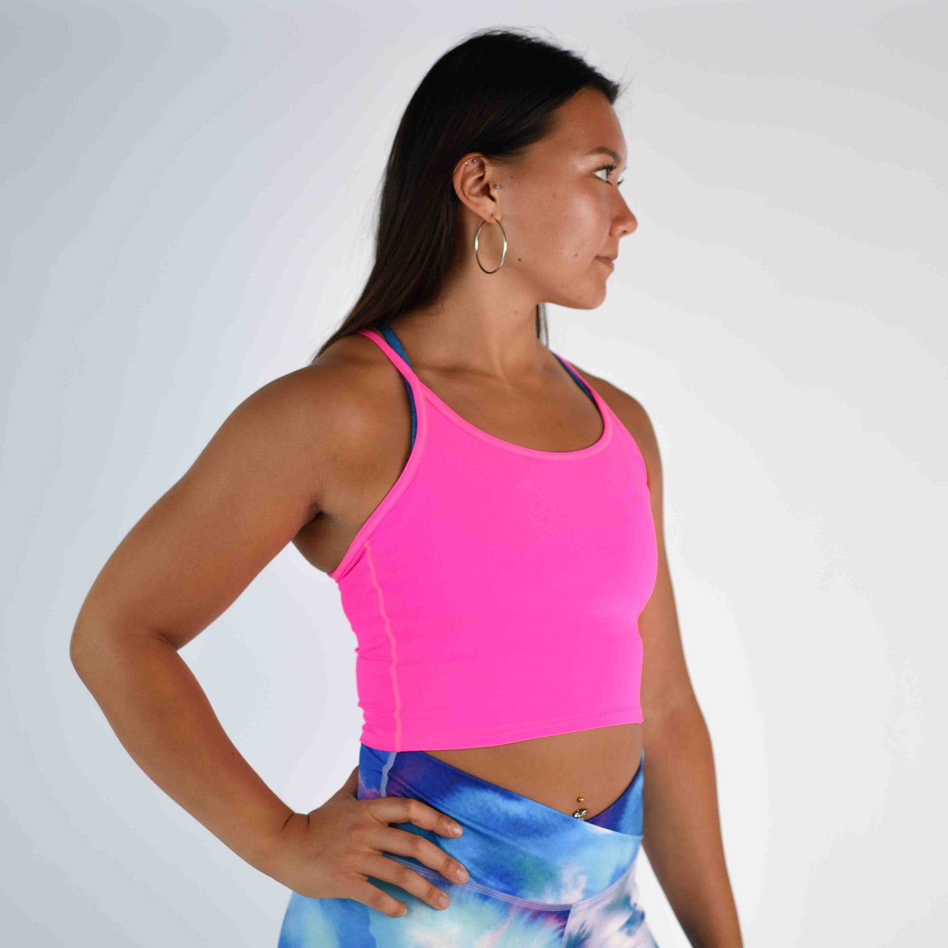 FLEO - Switch Up Crop Tank - Fitted - Tank - neonpink-3_14326aeb-36f7-4cc7-a984-bd07269982e6
