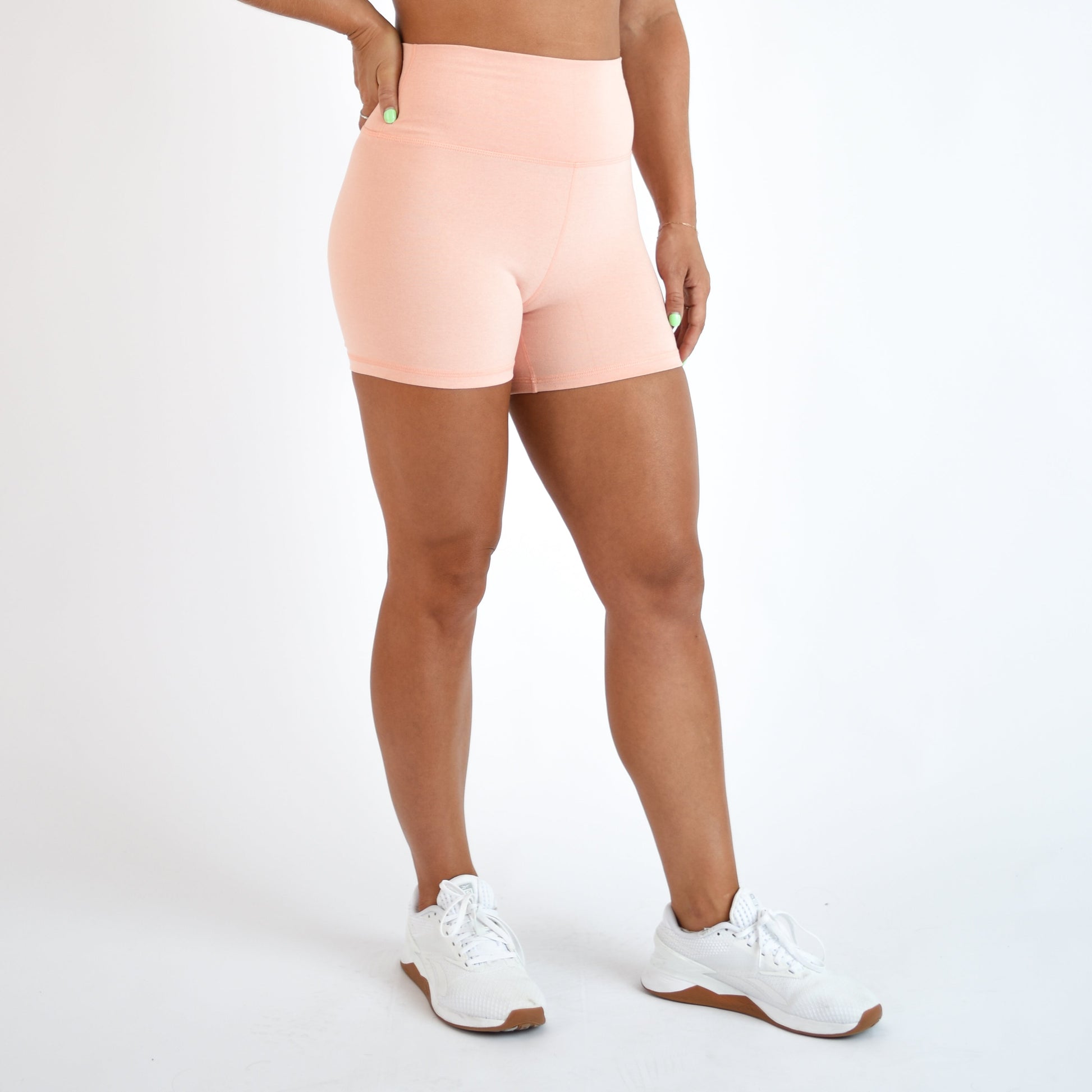 FLEO - True High Short 4" - Higher Rise - Shorts - peach-2_a1f54542-d3ff-4a91-9a5a-7802a1601a21