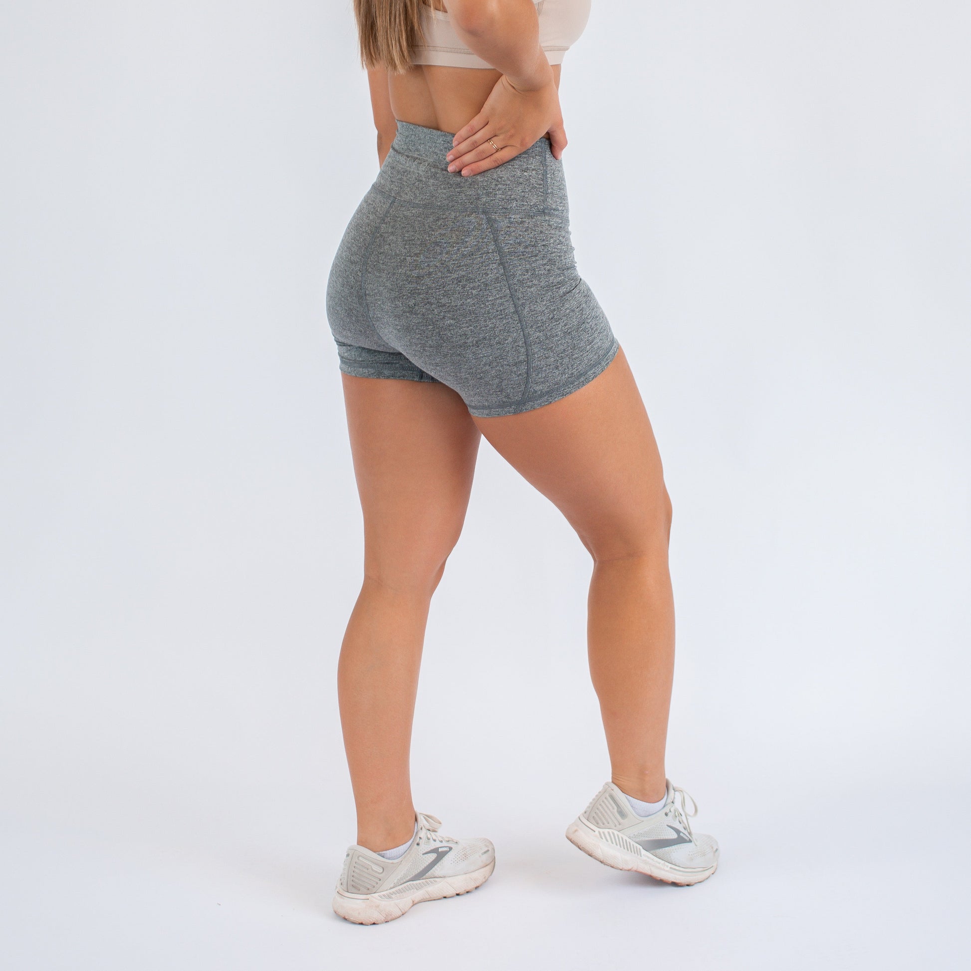 FLEO - True High Contour Short 4" - Higher Rise - Shorts - peat_whitethc-4