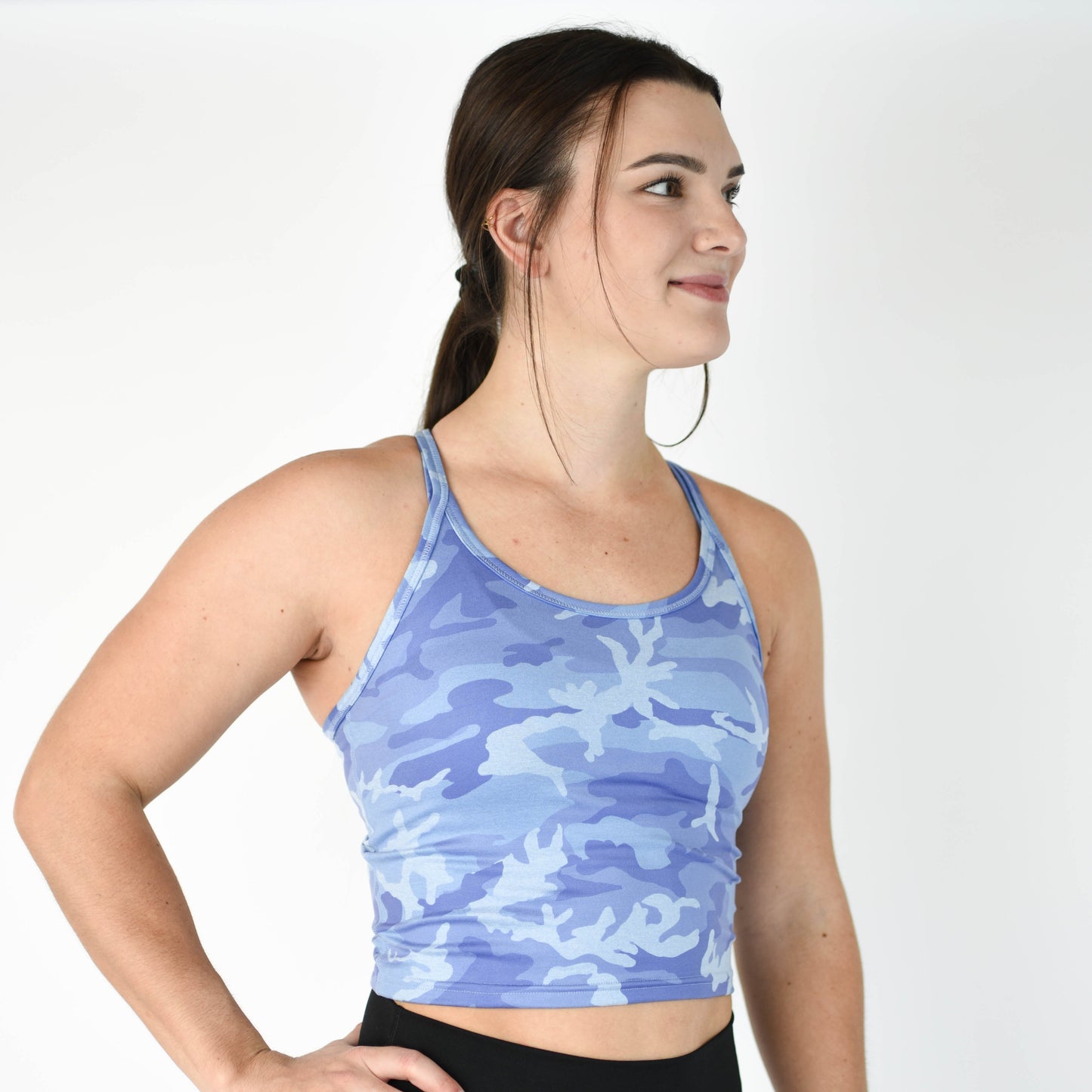 FLEO - Switch Up Crop Tank - Fitted - Tank - peri-camo-3_bc4db90d-50ce-48a8-81ff-f28461091034