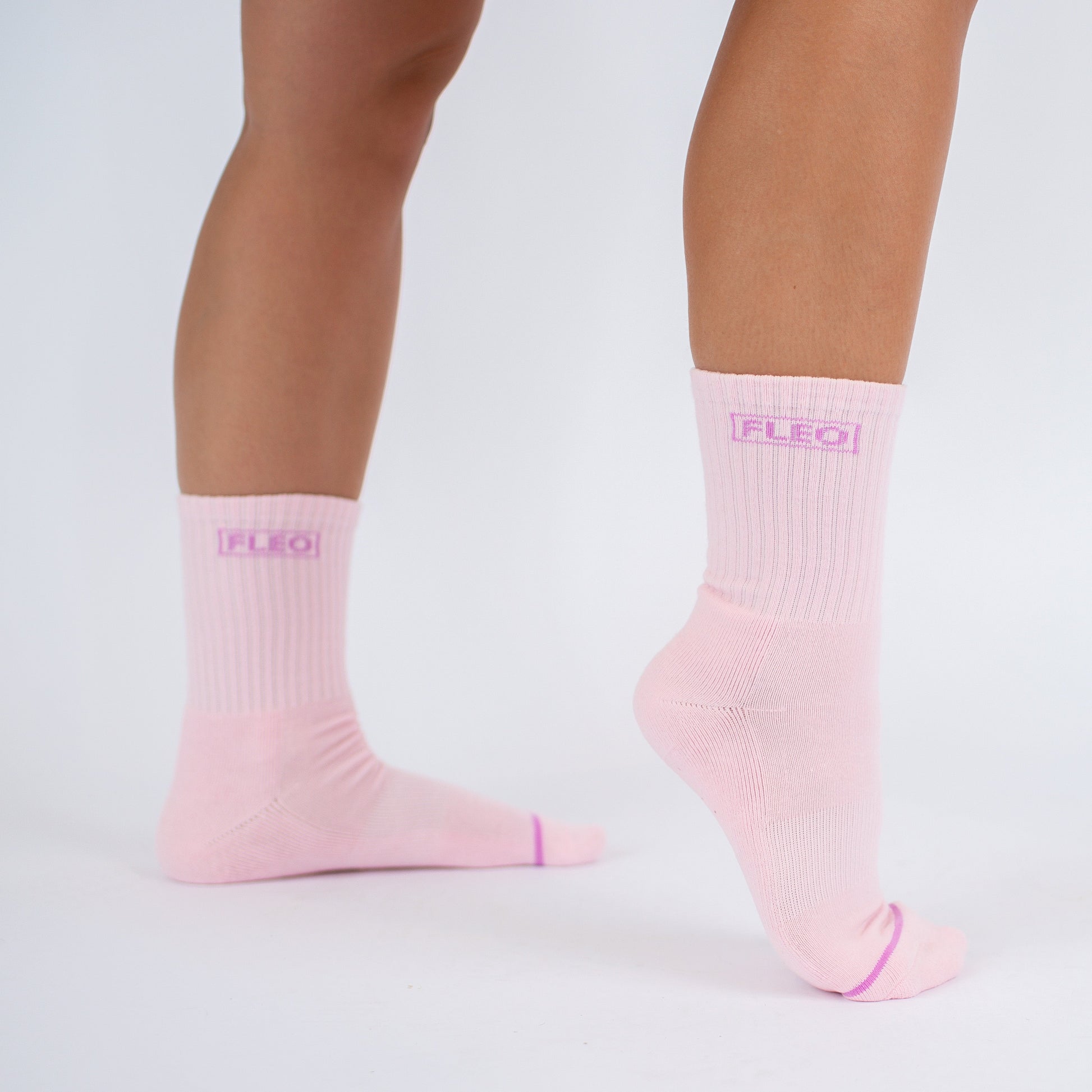 FLEO - Crew Socks - Side Logo - Accessory - pinkcrew-2